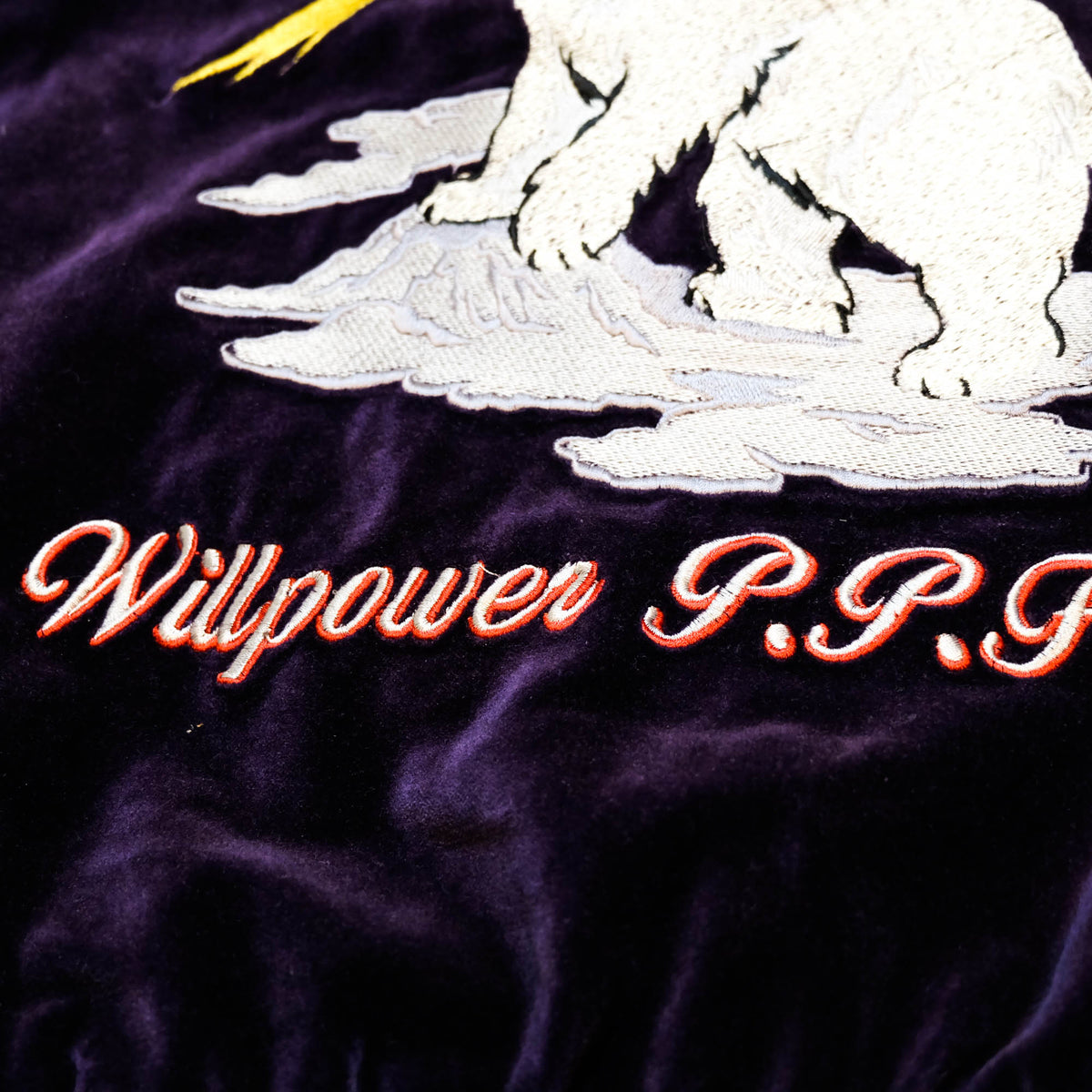 PPFM Peyton’s Place for Men Vintage Velvet Sukajan Jacket | Japanese Hinomaru Eagle Wolf Embroidery Souvenir Bomber Jacket Purple Size M-L