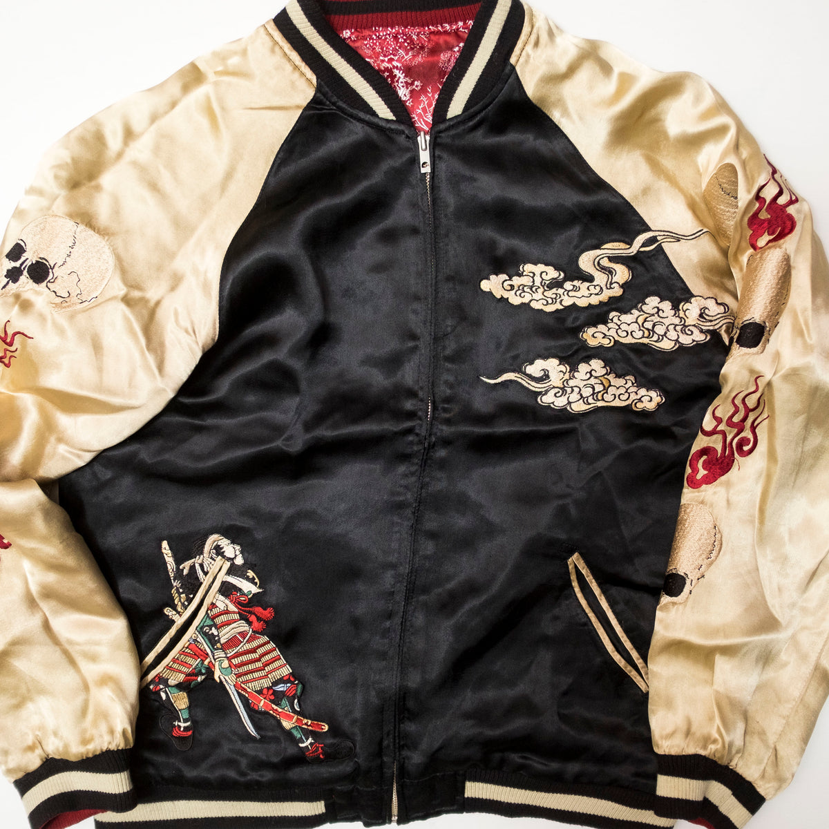 Ukiyo-e Nebuta Style Reversible Sukajan Jacket Size L | Japanese Art Embroidered Souvenir Bomber