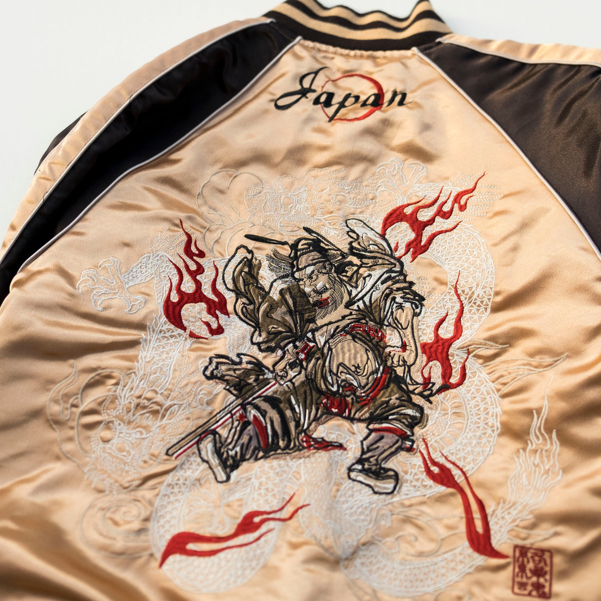 Shoki Devil Slayer Sukajan Jacket Size M-L | Japanese Oni Demon Slayer Embroidered Souvenir Bomber