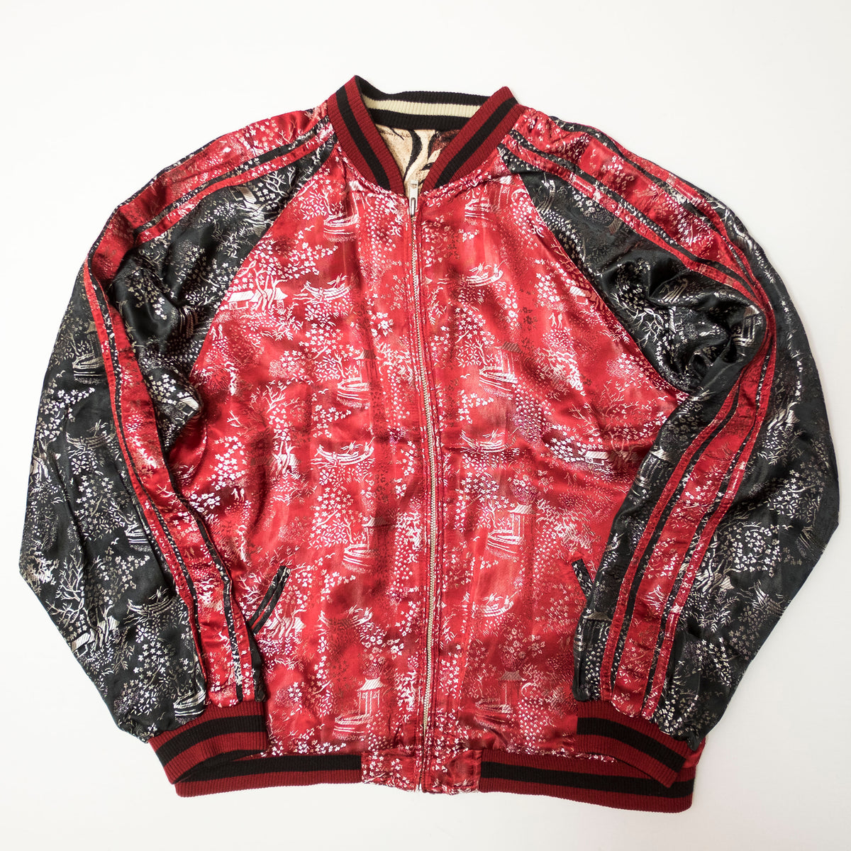 Ukiyo-e Nebuta Style Reversible Sukajan Jacket Size L | Japanese Art Embroidered Souvenir Bomber