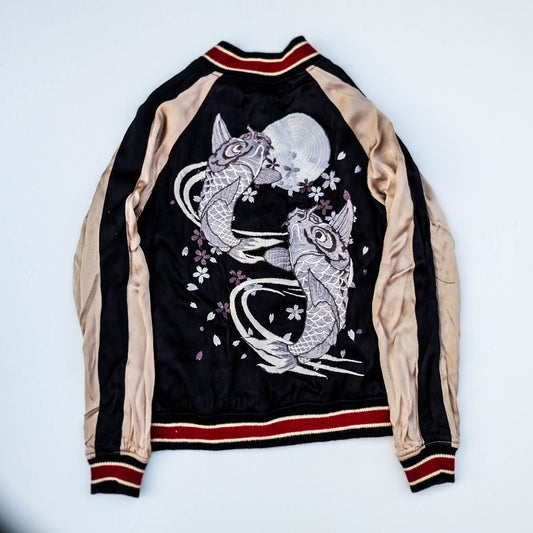 Vintage Dragon Island Japan Embroidered Sukajan Jacket | Reversible Dragon Souvenir Bomber Jacket