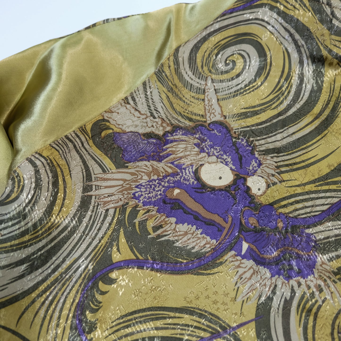 Reversible Japanese Dragon Koi Fish Whirlpool Art Sukajan Souvenir Jacket Size M