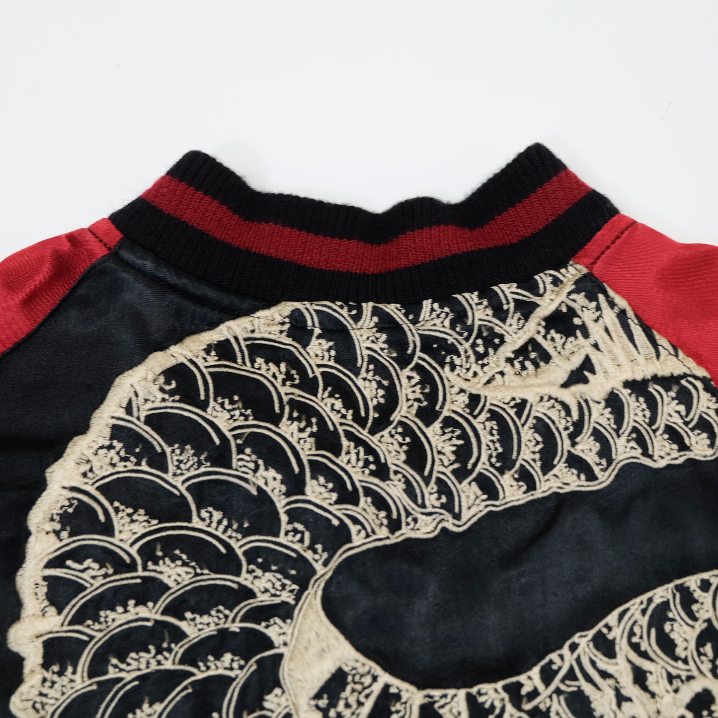 Reversible Japanese Dragon Koi Fish Whirlpool Art Sukajan Souvenir Jacket Size M