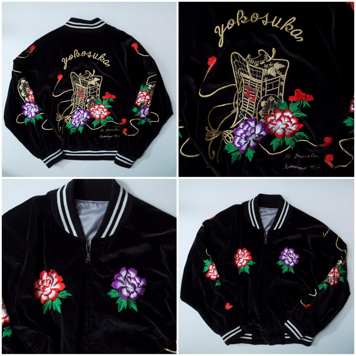 Yokosuka Velvet Sukajan Jacket Size L | Japanese Embroidered Souvenir Bomber Jacket