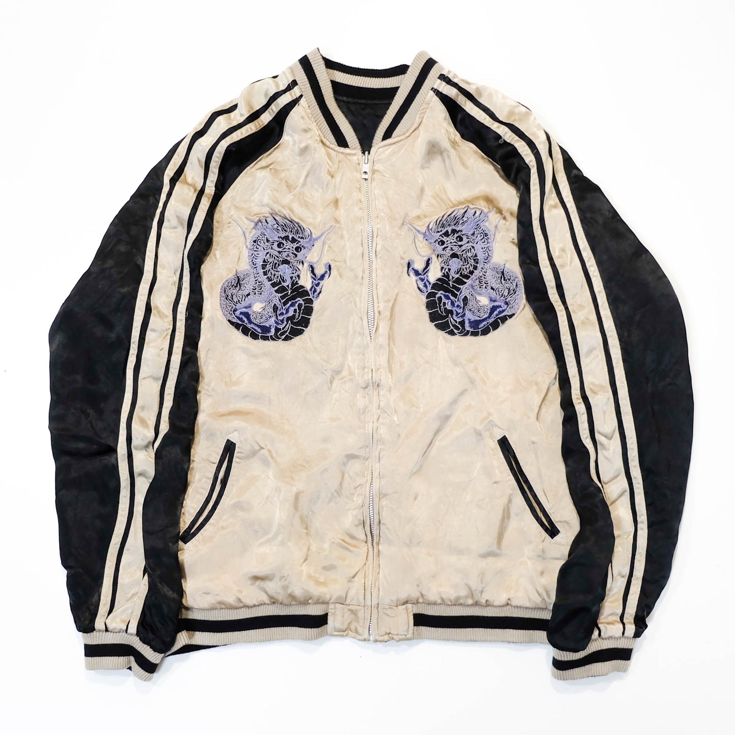 Japanese Classic Script × Wagara Dragon Sukajan Reversible Jacket XL