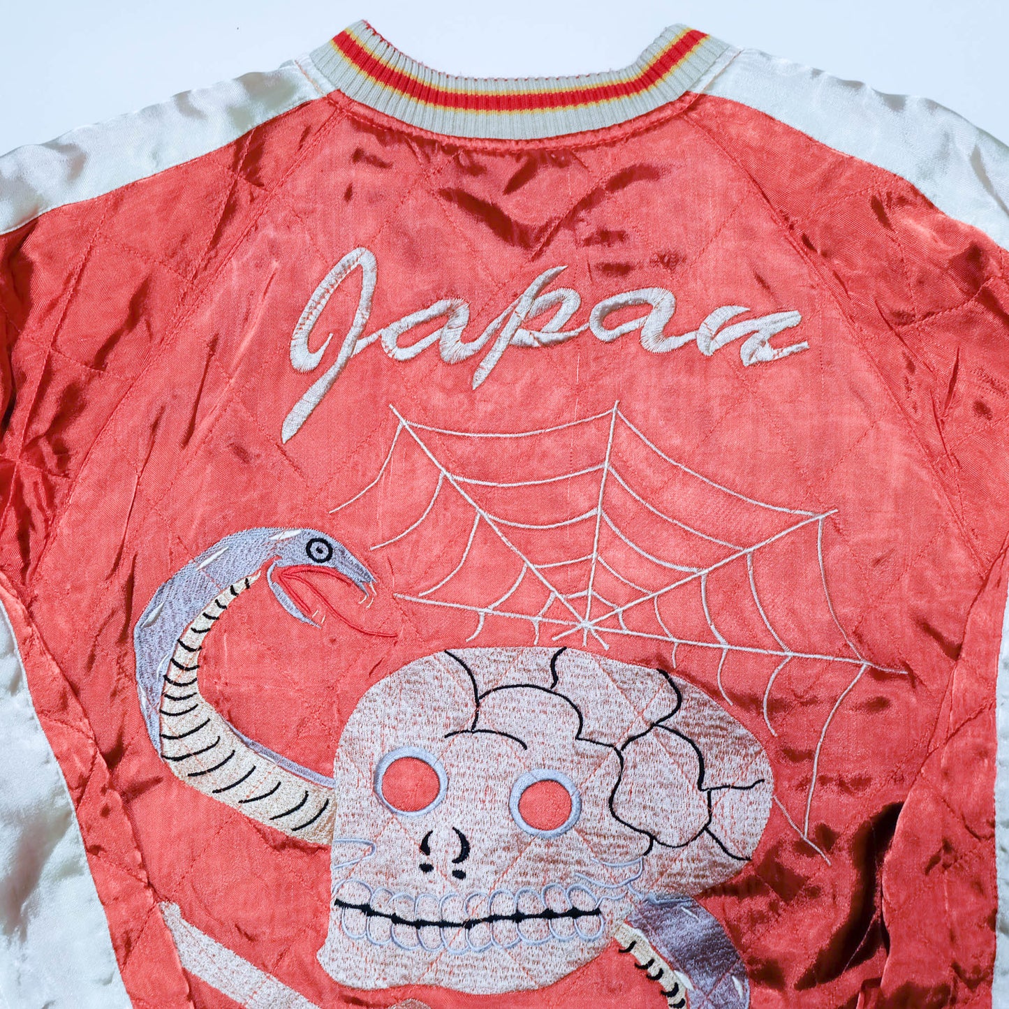 Japanese Velvet Padded Sukajan Reversible Yokosuka Bomber Jacket Dragon & Skull Embroidery Size M