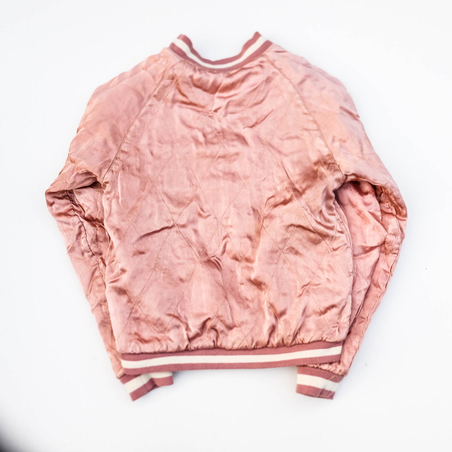 Iconic Japanese Pink Sukajan Embroidered Souvenir Bomber Jacket | Tiger & Mount Fuji Tattoo Art Jacket