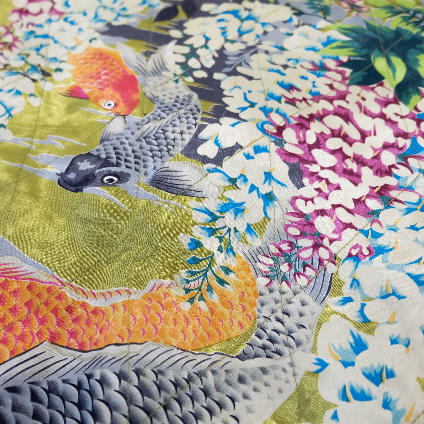 Kula Eternal Sukajan Jacket Reversible Japanese Souvenir Jacket Crane Koi Fish Wisteria Embroidery Size M