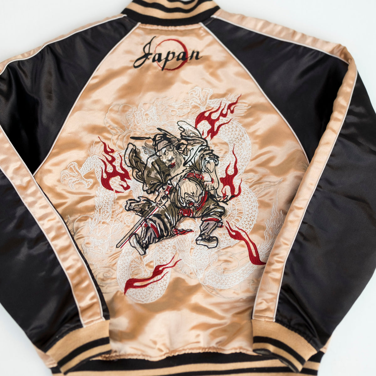 Shoki Devil Slayer Sukajan Jacket Size M-L | Japanese Oni Demon Slayer Embroidered Souvenir Bomber