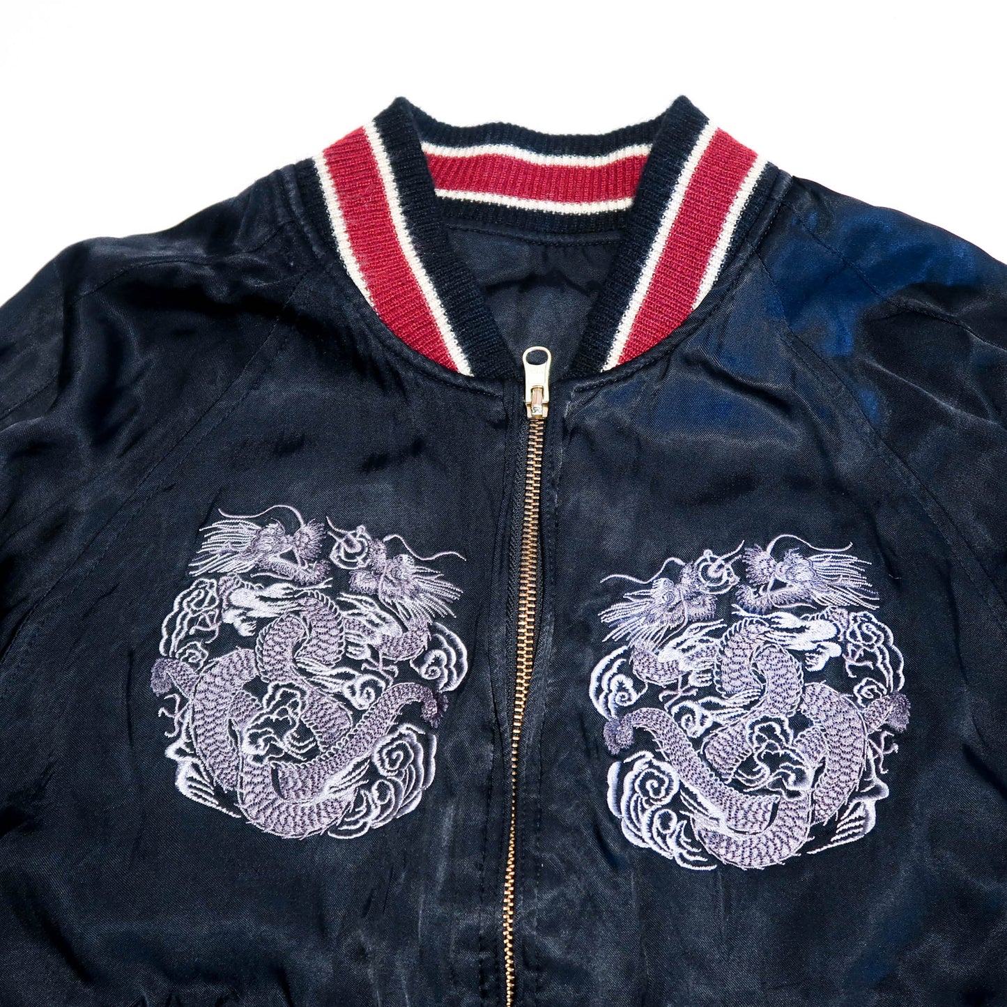 Vintage Dragon Island Japan Embroidered Sukajan Jacket | Reversible Dragon Souvenir Bomber Jacket