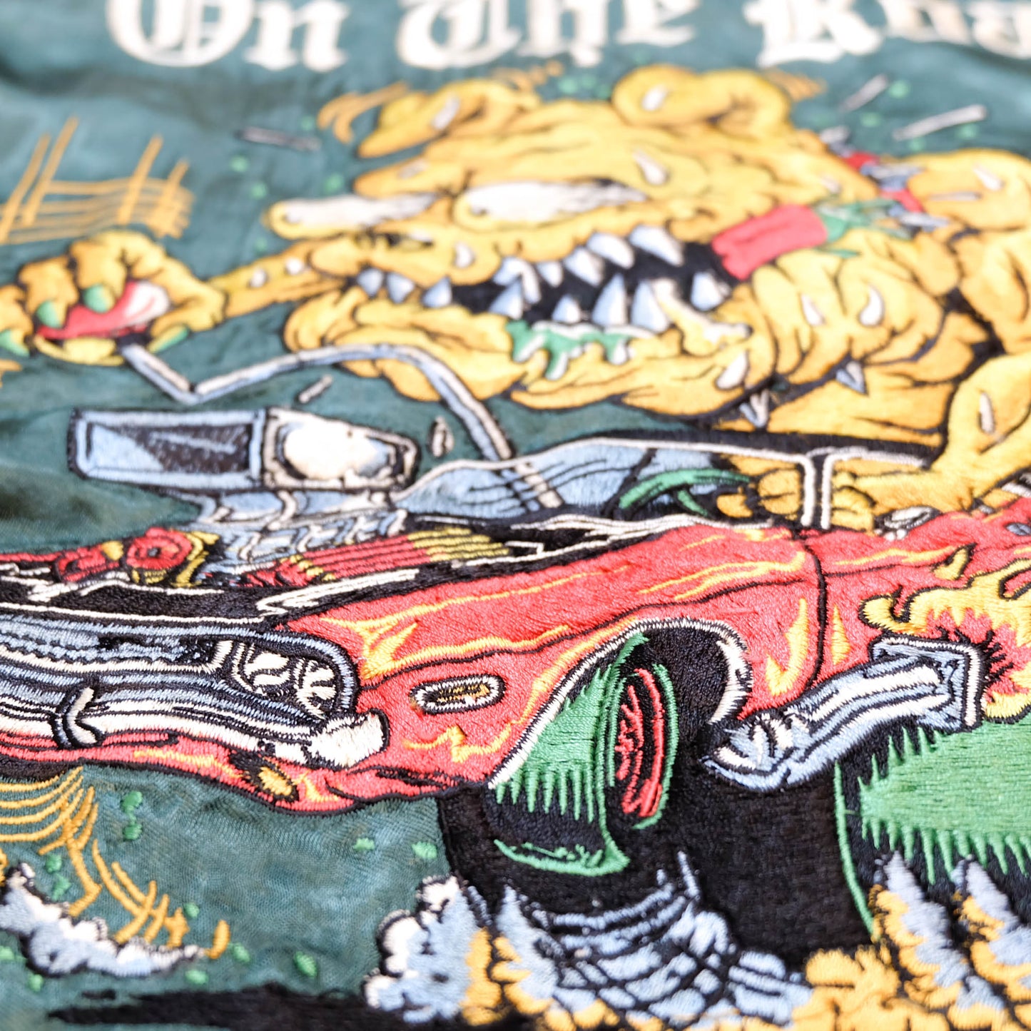 Vintage Japanese Sukajan Jacket Velvet Bomber | Skull Tiger Dragon Hot Rod Embroidery Streetwear Jacket Size S-M