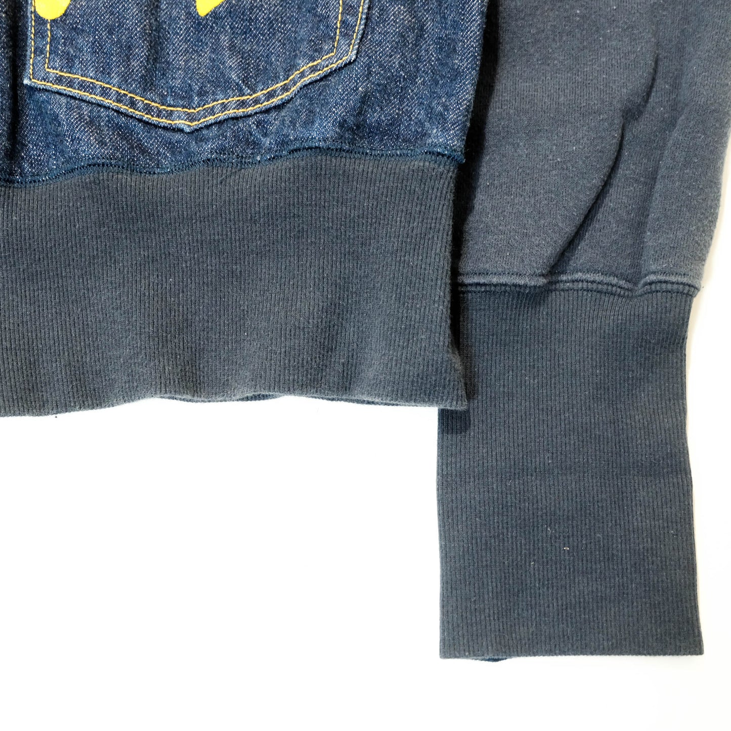 Dope Vintage Atelier Yamane Denim × Sweat Bomber Jacket 100% Design Japan Indigo Wagara Workwear Streetwear Size 38