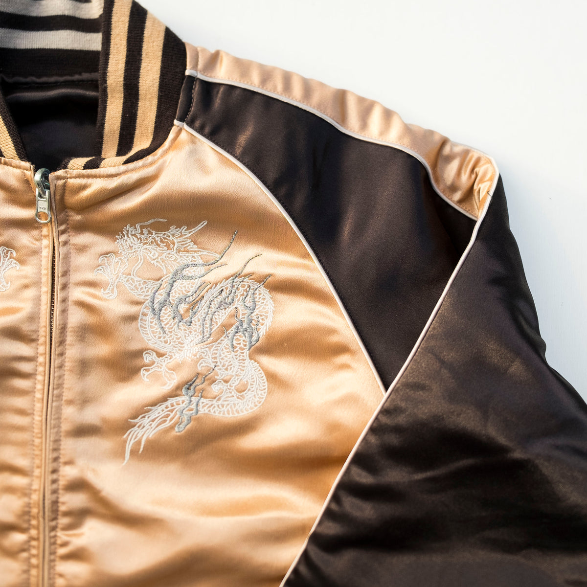 Shoki Devil Slayer Sukajan Jacket Size M-L | Japanese Oni Demon Slayer Embroidered Souvenir Bomber