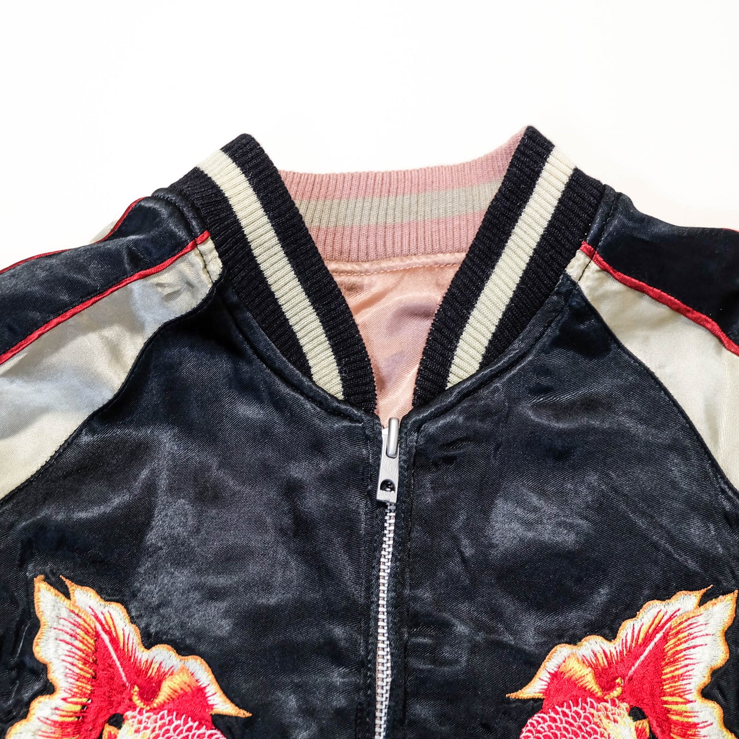 Sakura Goldfish Reversible Sukajan Jacket | Japanese Koi Carp Embroidery Souvenir Bomber Jacket