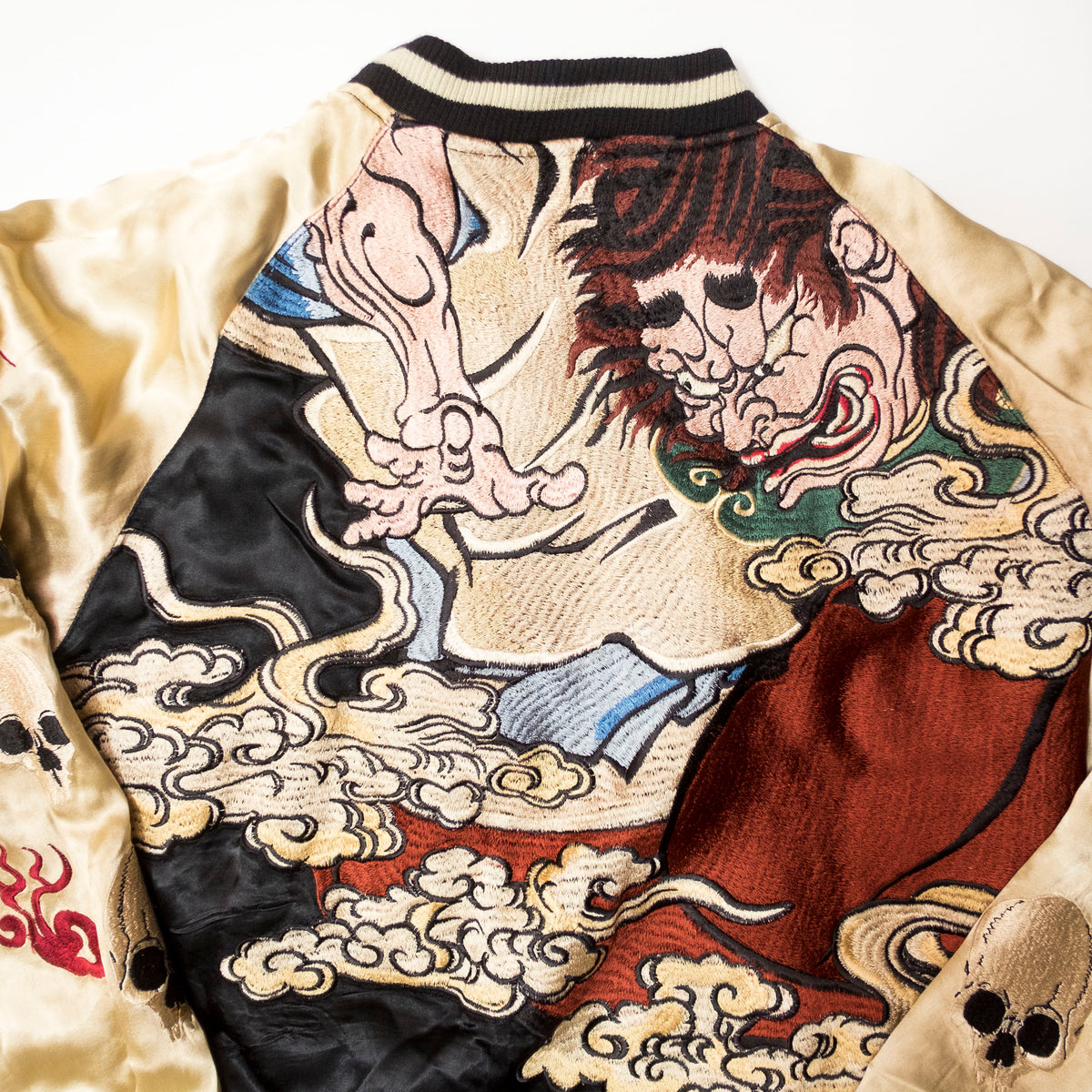 Ukiyo-e Nebuta Style Reversible Sukajan Jacket Size L | Japanese Art Embroidered Souvenir Bomber