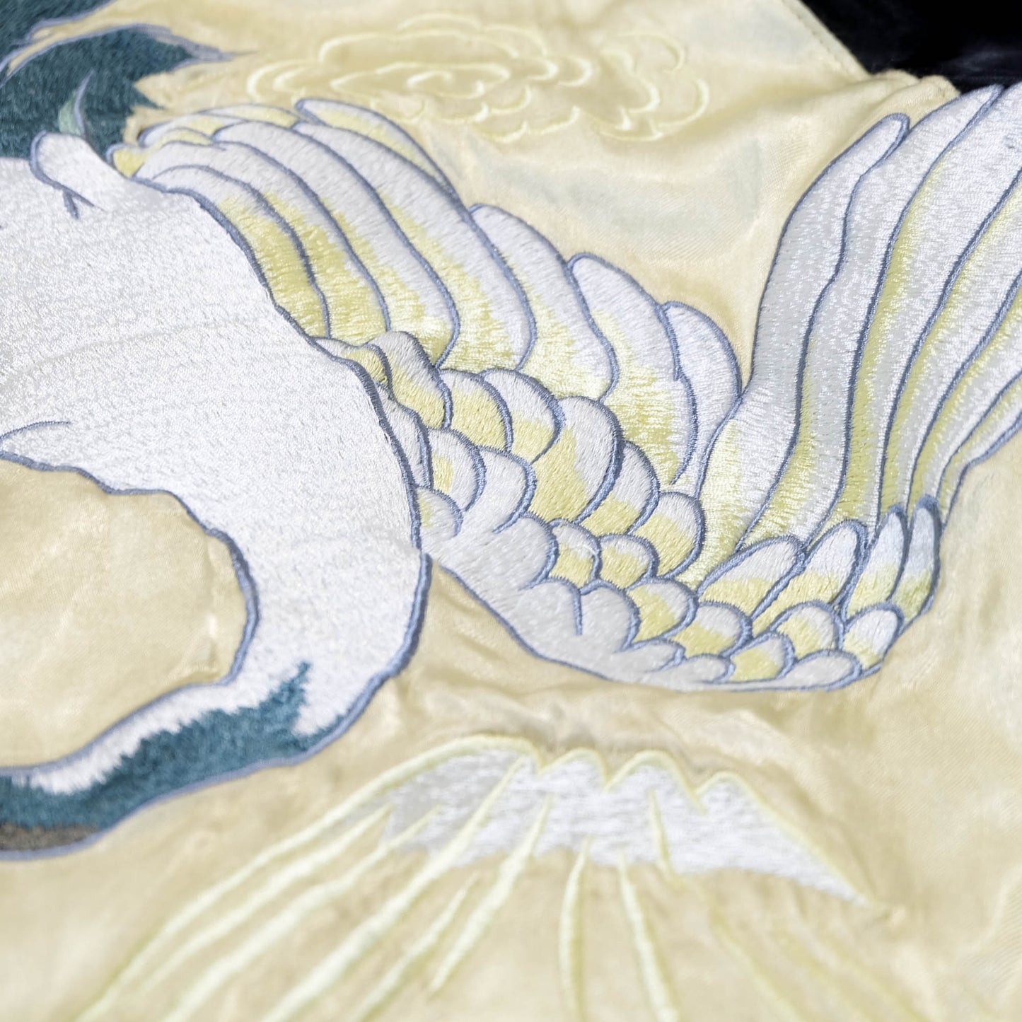 Kula Eternal Sukajan Jacket Reversible Japanese Souvenir Jacket Crane Koi Fish Wisteria Embroidery Size M