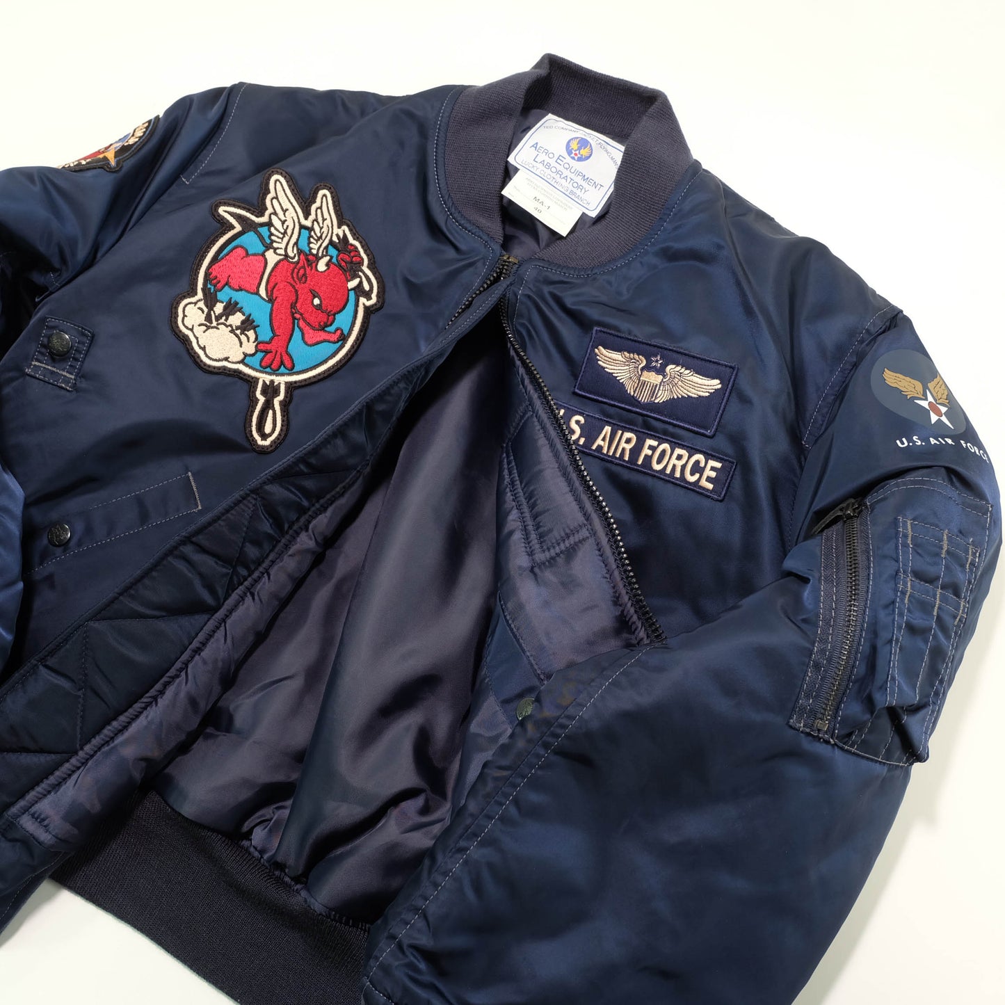 Tedman / TED COMPANY MA-1 Flight Jacket – Devil Angels 1997 Bomber Jacket USAF Lucky Clothing Branch