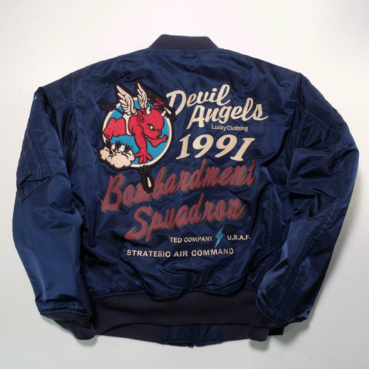 Tedman / TED COMPANY MA-1 Flight Jacket – Devil Angels 1997 Bomber Jacket USAF Lucky Clothing Branch