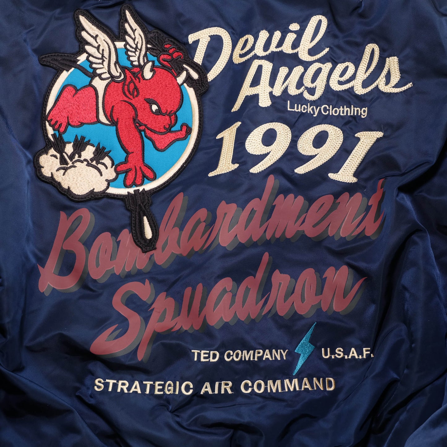 Tedman / TED COMPANY MA-1 Flight Jacket – Devil Angels 1997 Bomber Jacket USAF Lucky Clothing Branch