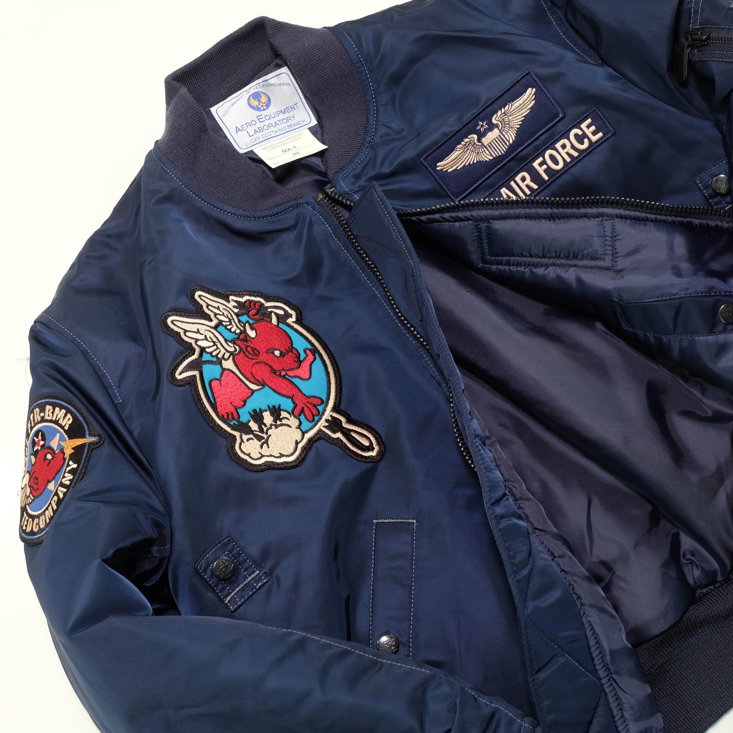 Tedman / TED COMPANY MA-1 Flight Jacket – Devil Angels 1997 Bomber Jacket USAF Lucky Clothing Branch