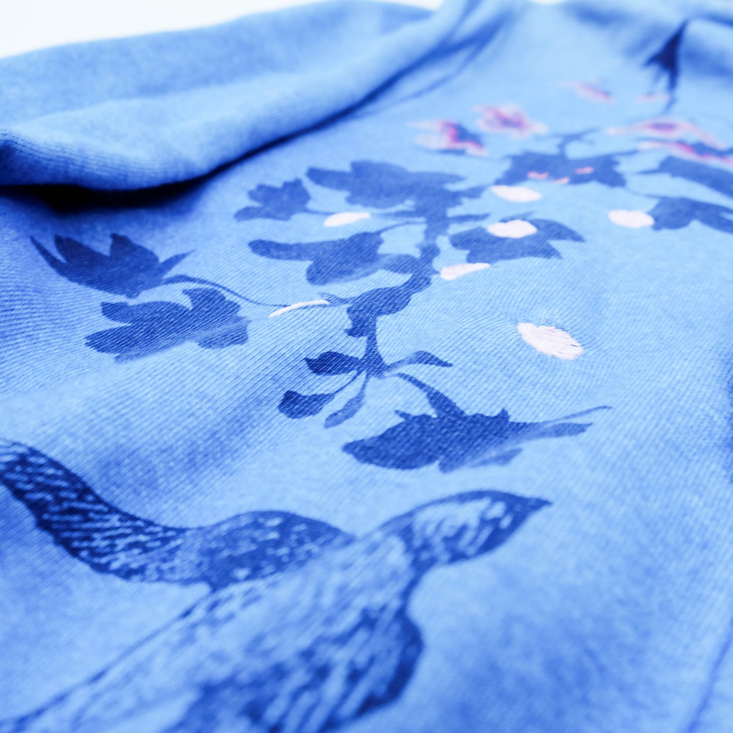 Uruwashi Japanese Wagara Zip Hoodie – Cherry Blossom & Swallow Sumi-e Inspired Art Hoodie