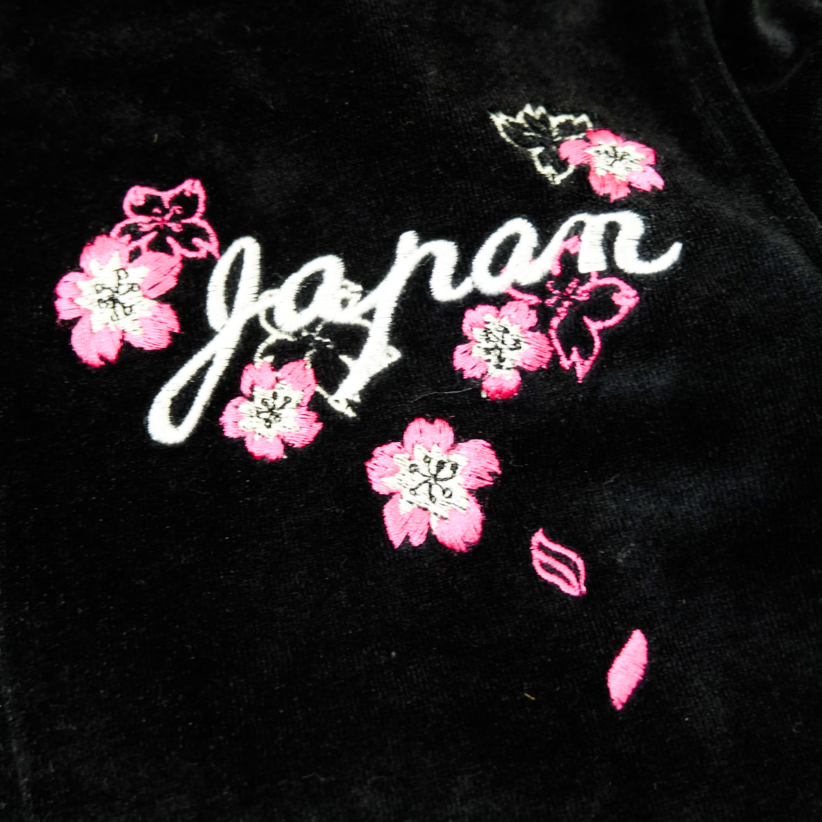 Vintage Japanese Velvet Sukajan Japan Map Sakura Mt Fuji Embroidered Reversible Souvenir Jacket | Size M