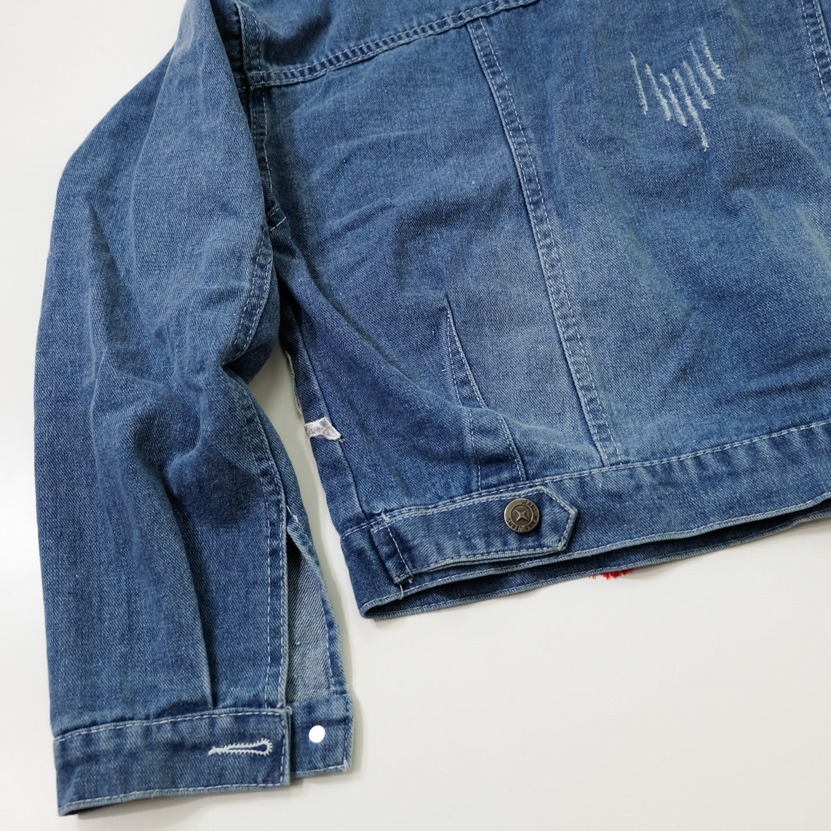 Ladies XL Butterfly Art Embroidered Denim Jacket | Colorful Appliqué Tassel Jean Trucker | Japanese Streetwear Wearable Art