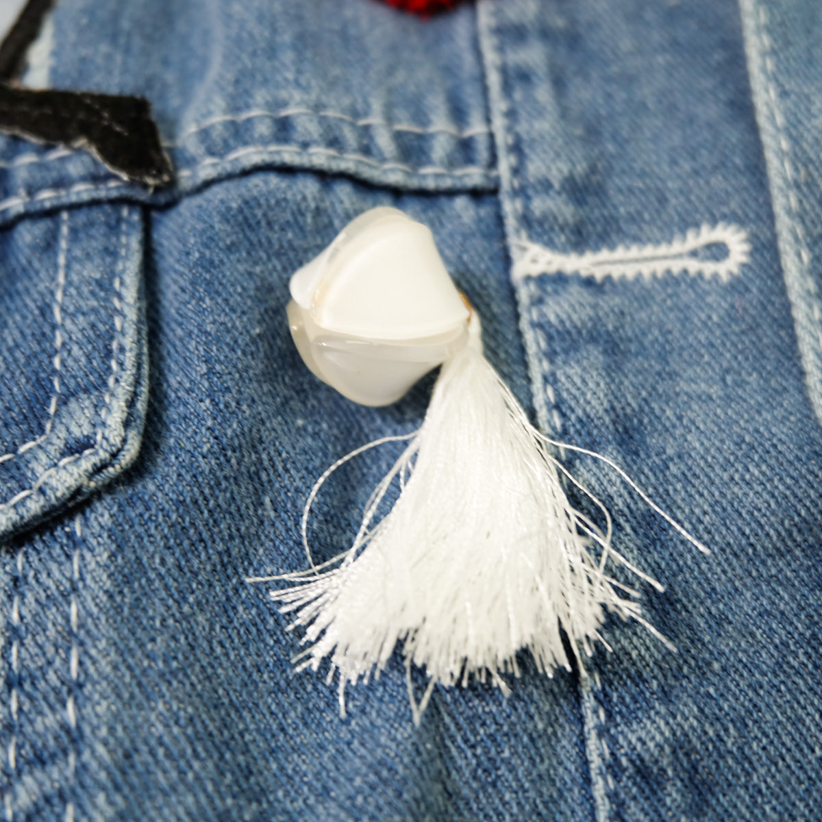 Ladies XL Butterfly Art Embroidered Denim Jacket | Colorful Appliqué Tassel Jean Trucker | Japanese Streetwear Wearable Art