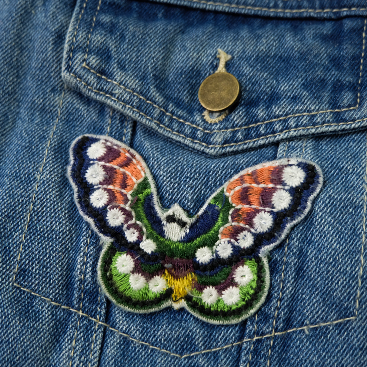 L’Aveugle Par Amour Tiger Embroidered Custom Patches Sherpa Denim Jacket | Butterfly Rose Bird Patch Trucker Coat | Maximalist Streetwear (Copy)