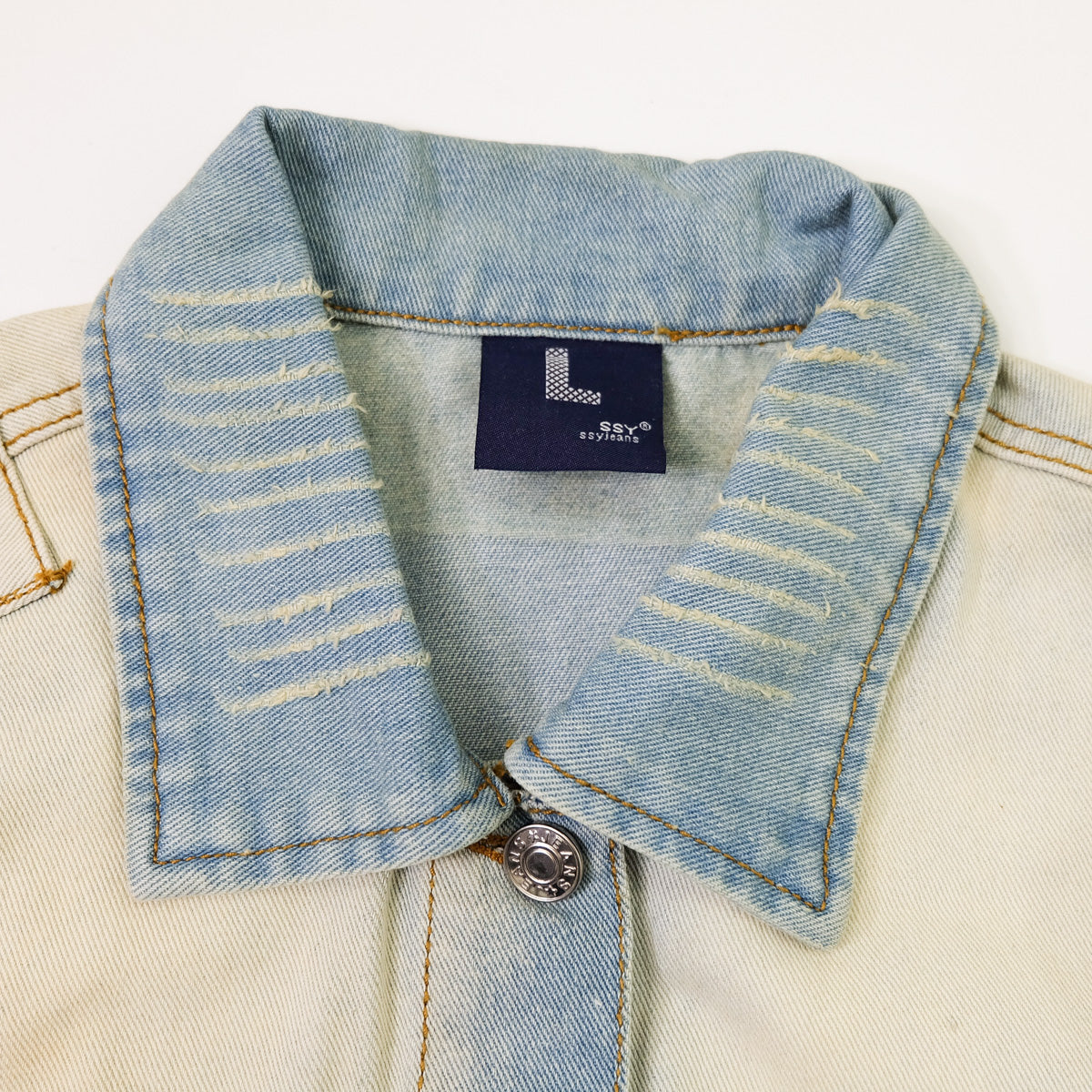 Ladies Pop Art Comic Distressed Denim Jacket Size L | Cutout Shoulder Bleached Jean Jacket Statement Graphic Back