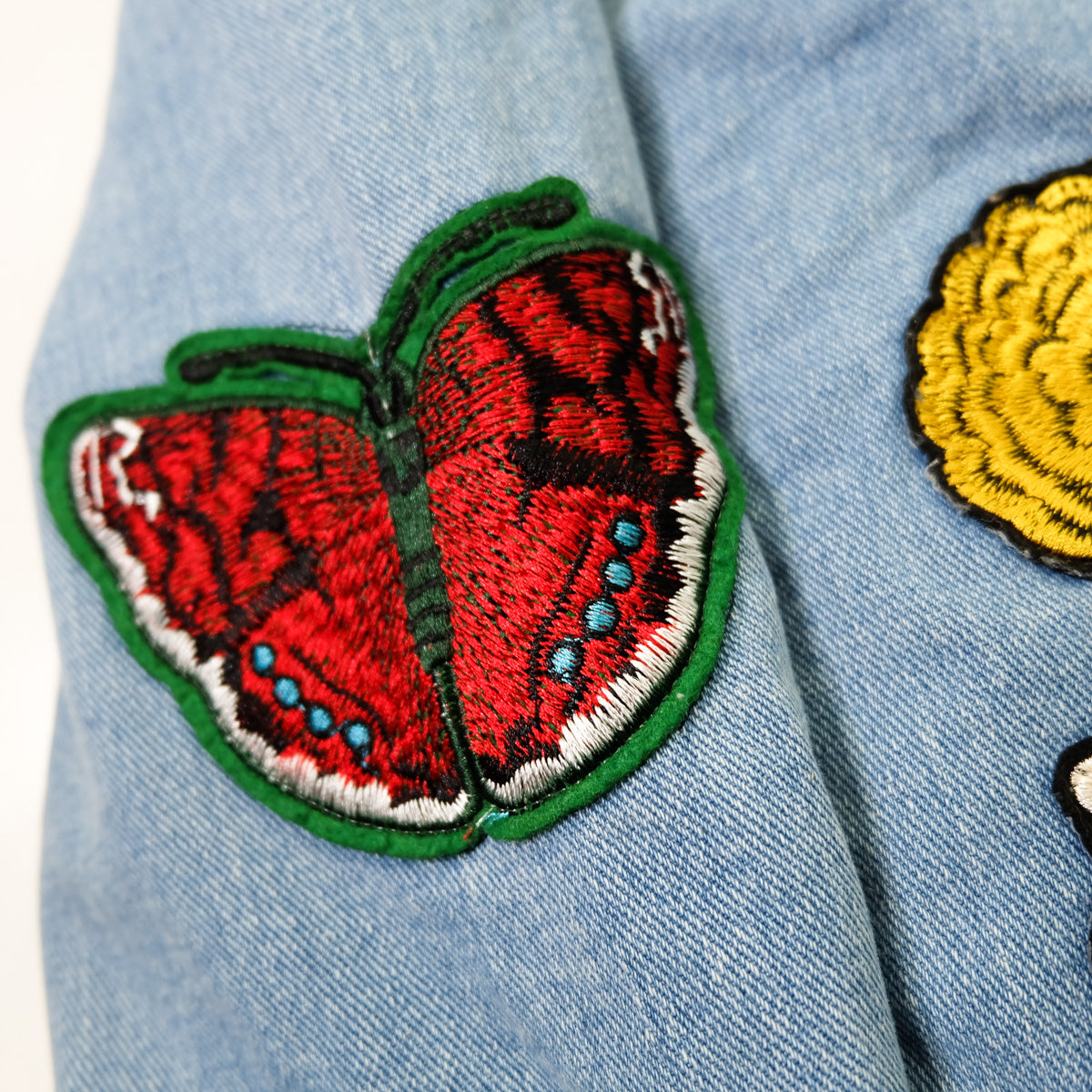 L’Aveugle Par Amour Tiger Embroidered Sherpa Denim Custom Patches Jacket | Butterfly Rose Bird Patch Trucker Coat | Maximalist Streetwear