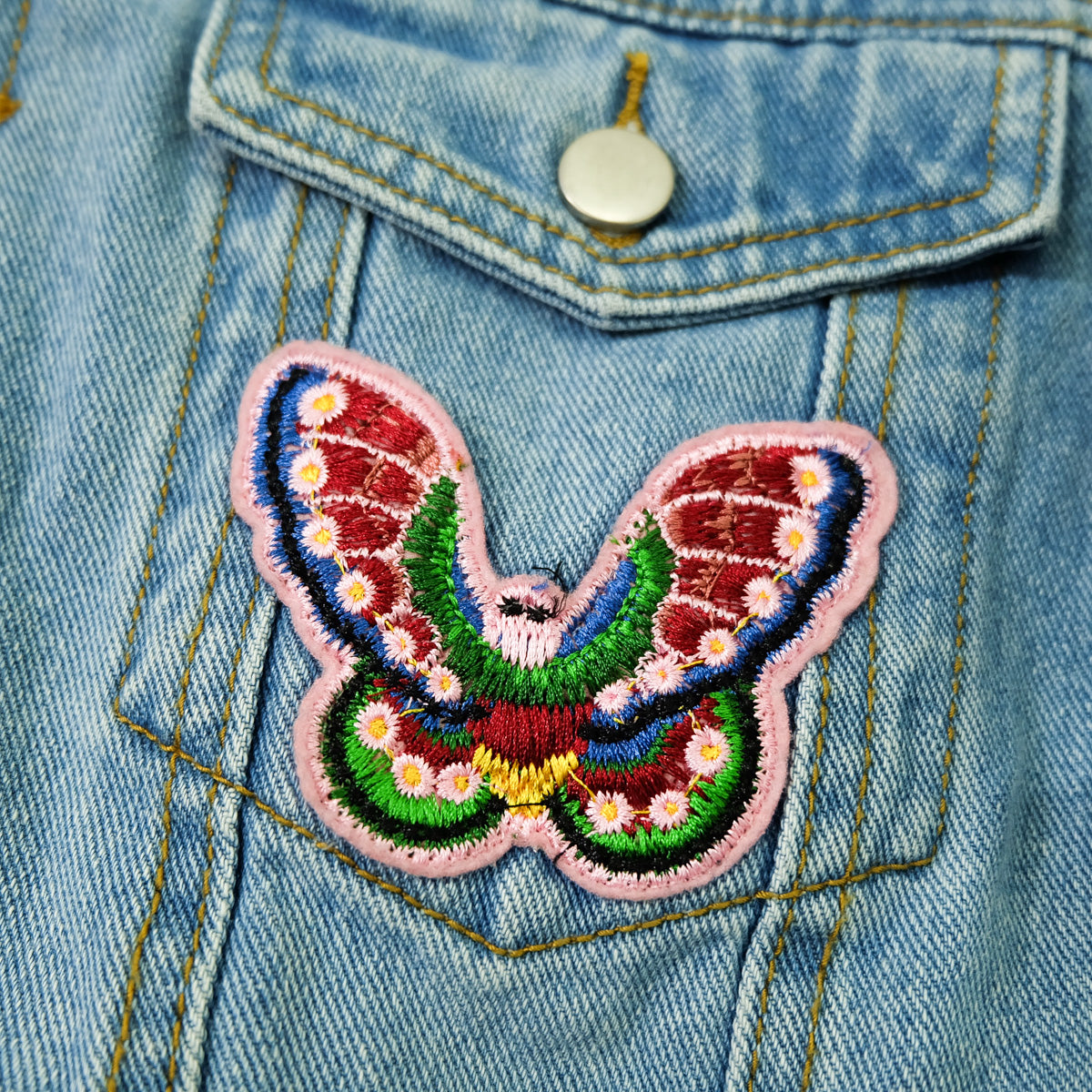 L’Aveugle Par Amour Tiger Embroidered Sherpa Denim Custom Patches Jacket | Butterfly Rose Bird Patch Trucker Coat | Maximalist Streetwear