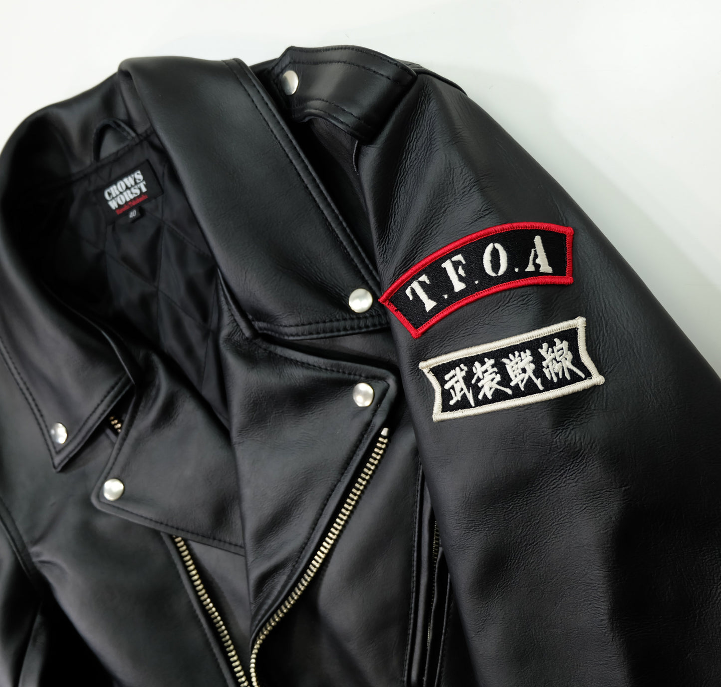 CROWS × WORST T.F.O.A The Front of Armament Leather Riders Jacket Size 38- M – Hiroshi Takahashi 武装戦線 Japanese Biker Bosozoku Manga Jacket