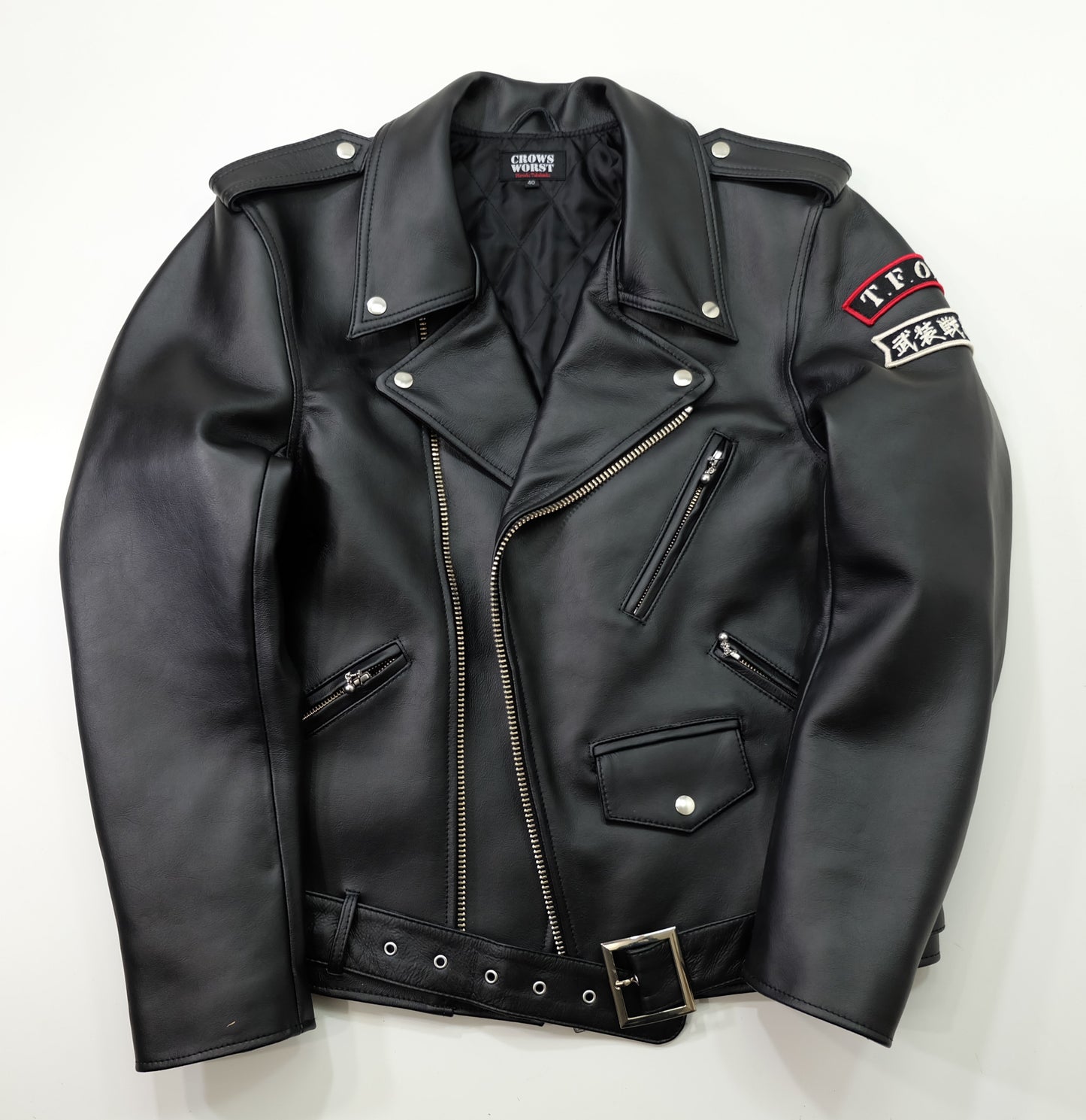 CROWS × WORST T.F.O.A The Front of Armament Leather Riders Jacket Size 38- M – Hiroshi Takahashi 武装戦線 Japanese Biker Bosozoku Manga Jacket