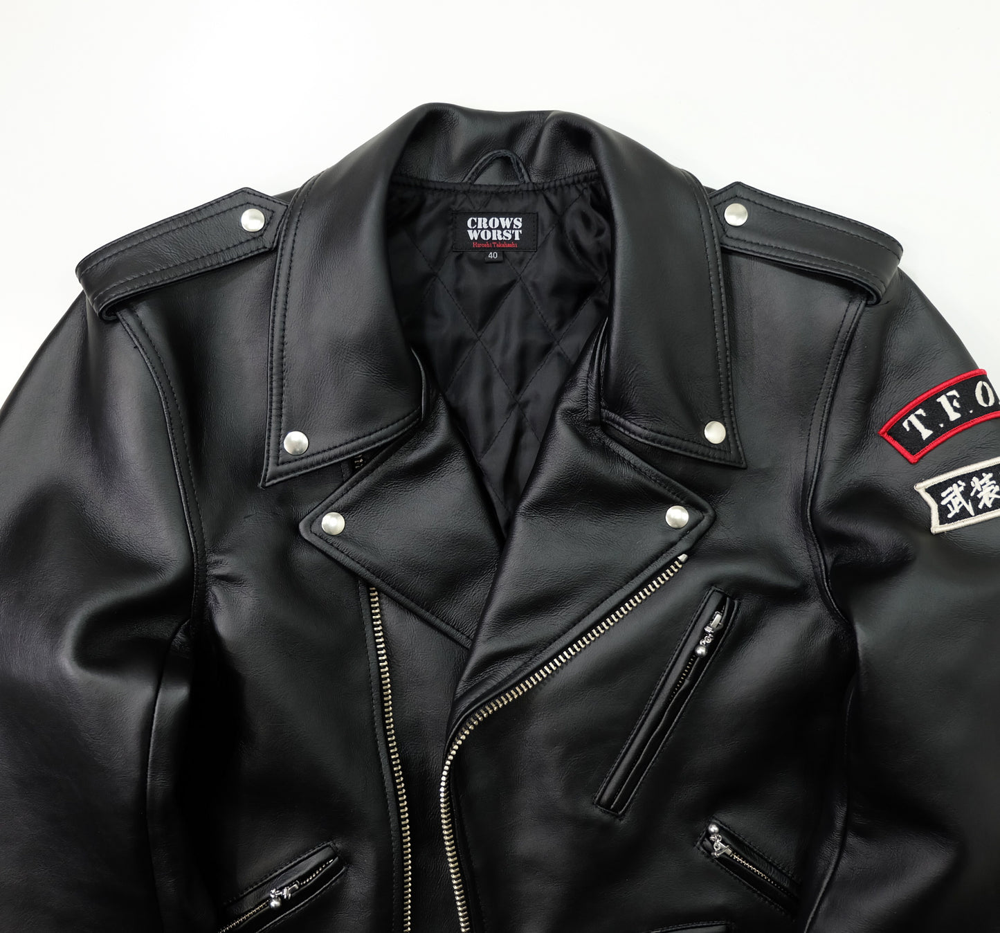 CROWS × WORST T.F.O.A The Front of Armament Leather Riders Jacket Size 38- M – Hiroshi Takahashi 武装戦線 Japanese Biker Bosozoku Manga Jacket
