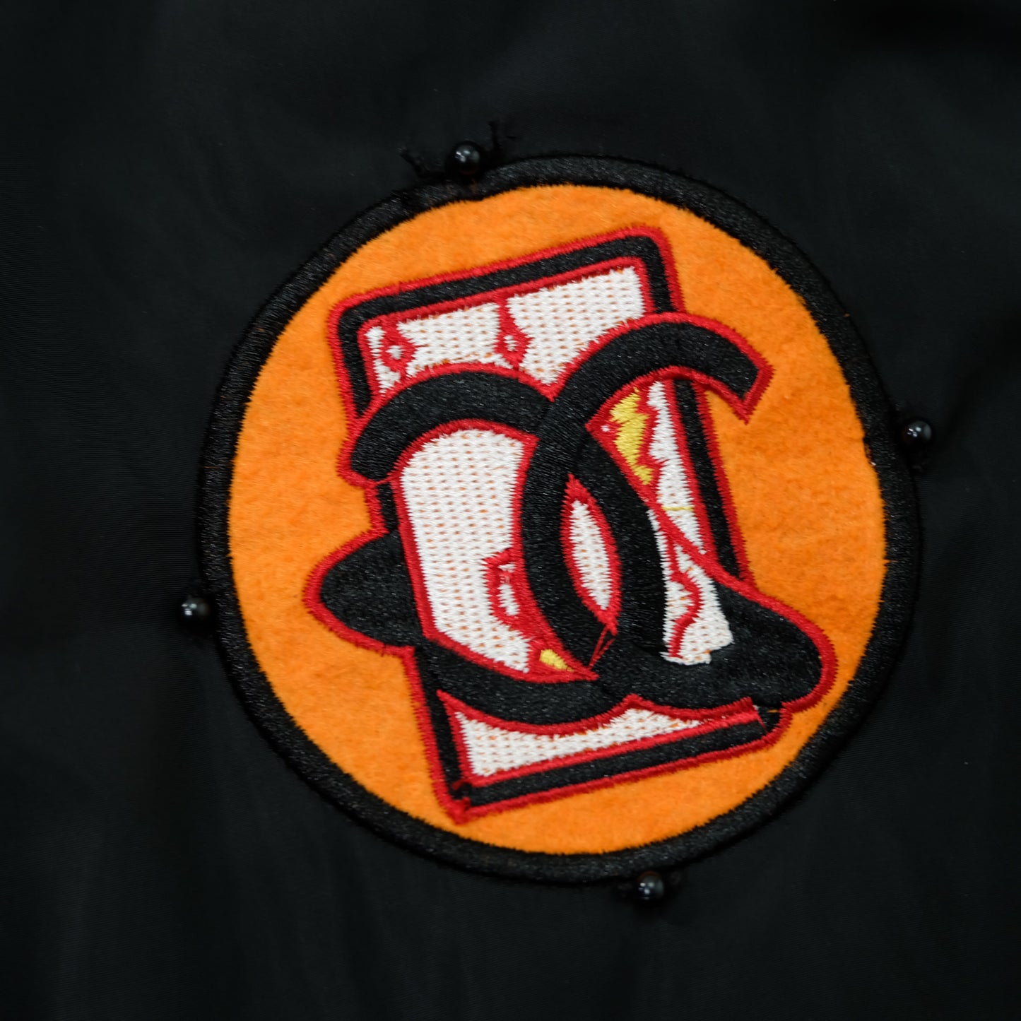 CHANEL Rue Paris Big Logo Black Bomber Jacket | Orange Quilted Lining | Size M | Rare 1990s-Style Luxury Streetwear