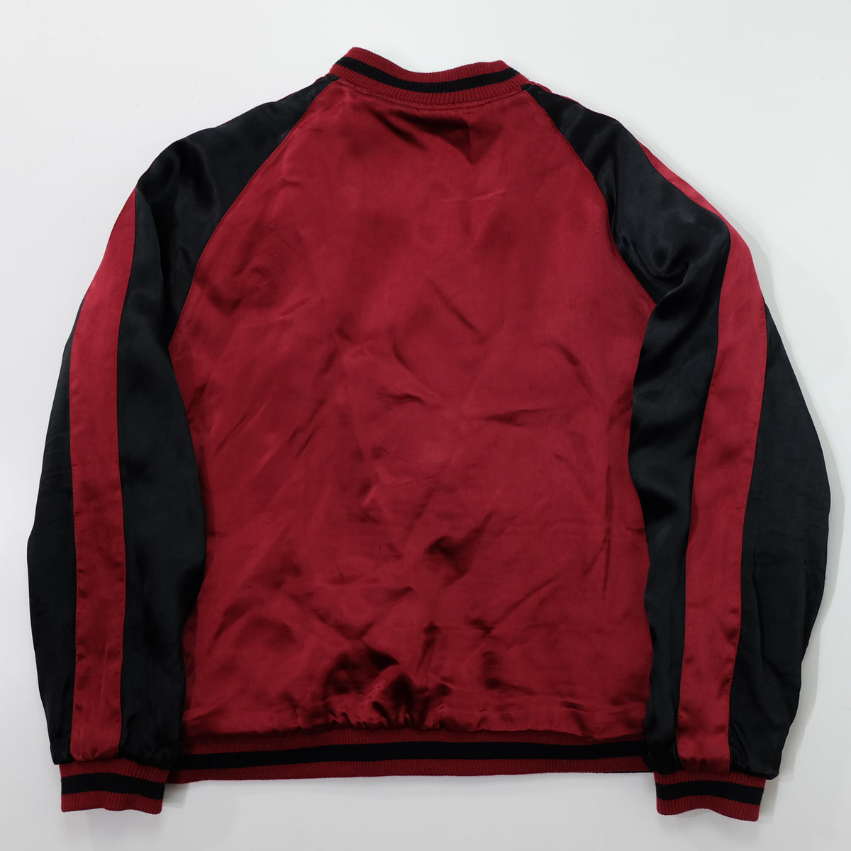 CROWS × WORST Kuzugami Tatsuo Dragon Velvet Reversible Sukajan Jacket | Black Gold Dragon × Red Satin | Japanese Manga Streetwear | Size L