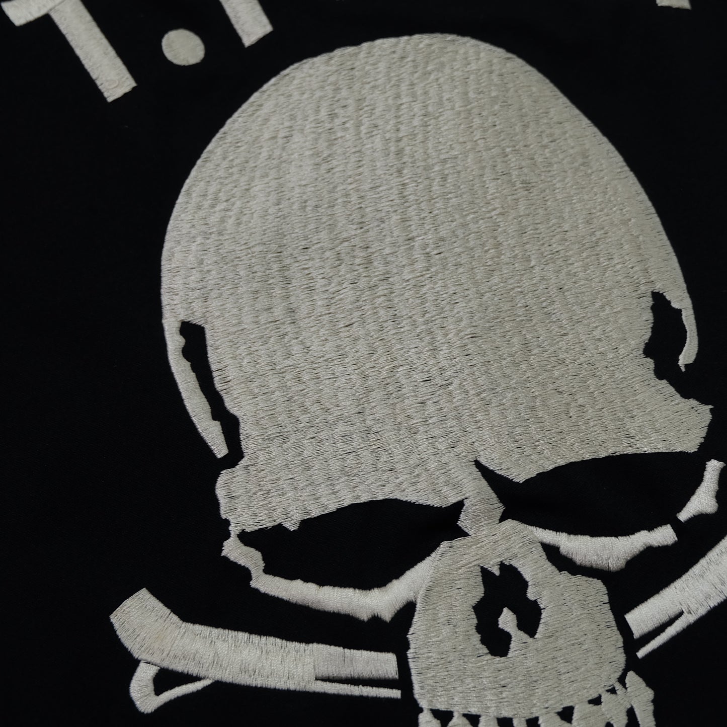 CROWS × CROPPED HEADS T.F.O.A Skull Crossbones Embroidered Black Track Jacket | The Front of Armament 武装戦線 Manga Streetwear | Size S