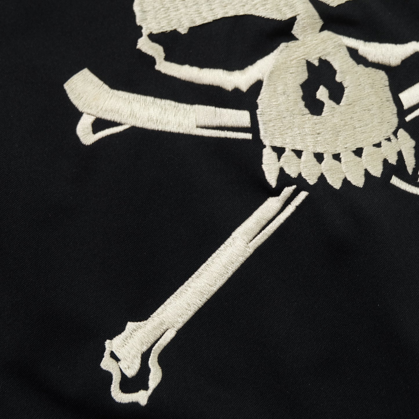 CROWS × CROPPED HEADS T.F.O.A Skull Crossbones Embroidered Black Track Jacket | The Front of Armament 武装戦線 Manga Streetwear | Size S