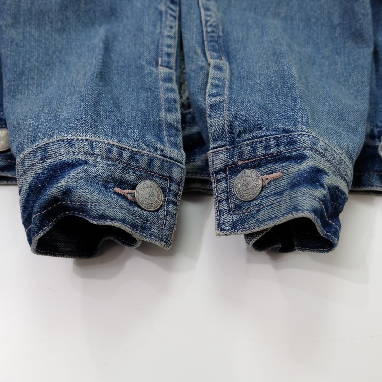 Japanese Wagara Buddha & Skull Memento Mori Denim Jacket | Buddhist Nirvana Skeleton Cloud Art Japanese Jeans Trucker Jacket | Size L