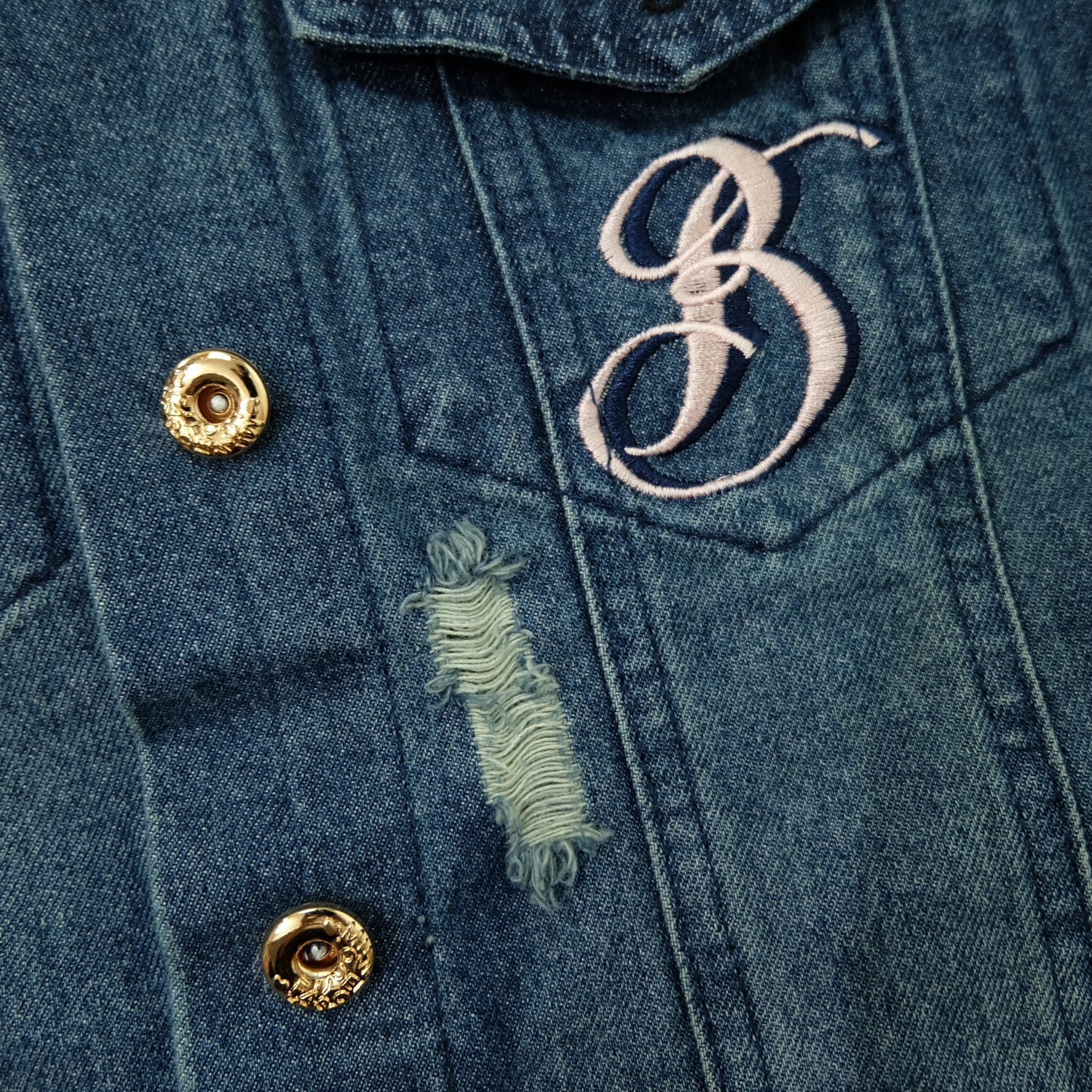 Japanese Enchanted Rose Phoenix Embroidered Denim Jacket | Wagara Bird Floral Jean Trucker Jacket | Free Size M–L