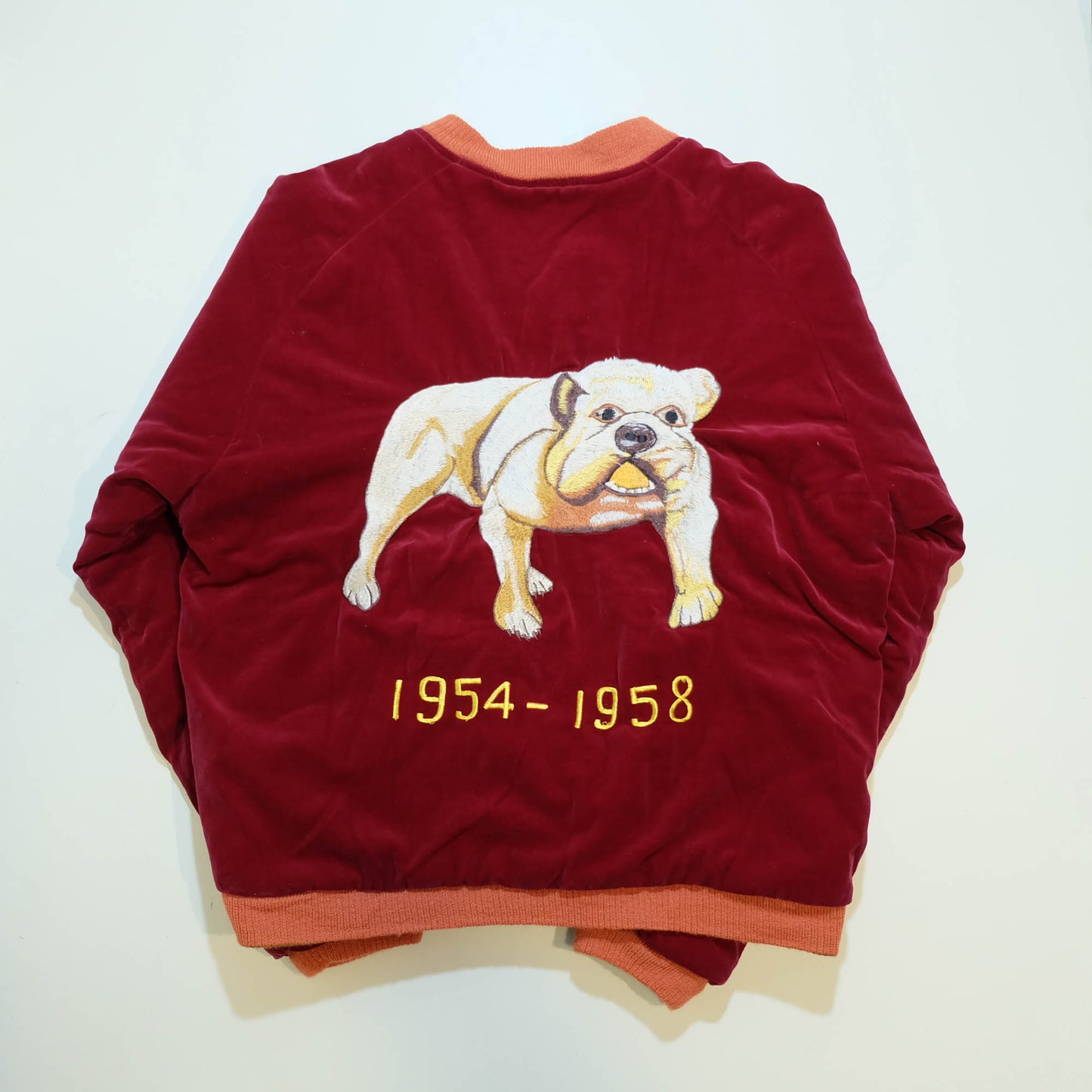 Rare Tailor Toyo Kosho TT11201 Bulldog Tiger Reversible Sukajan Jacket 2006 Yellow Quilted Velvet Japan Souvenir Bomber