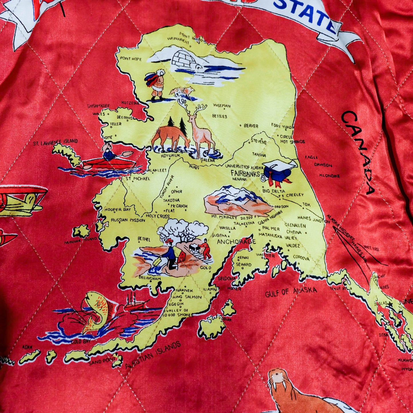 Rare 2012 Tailor Toyo KOSHO TT12679 Alaska Boy Map Reversible Sukajan Jacket Black Velvet Red Quilted Special Edition