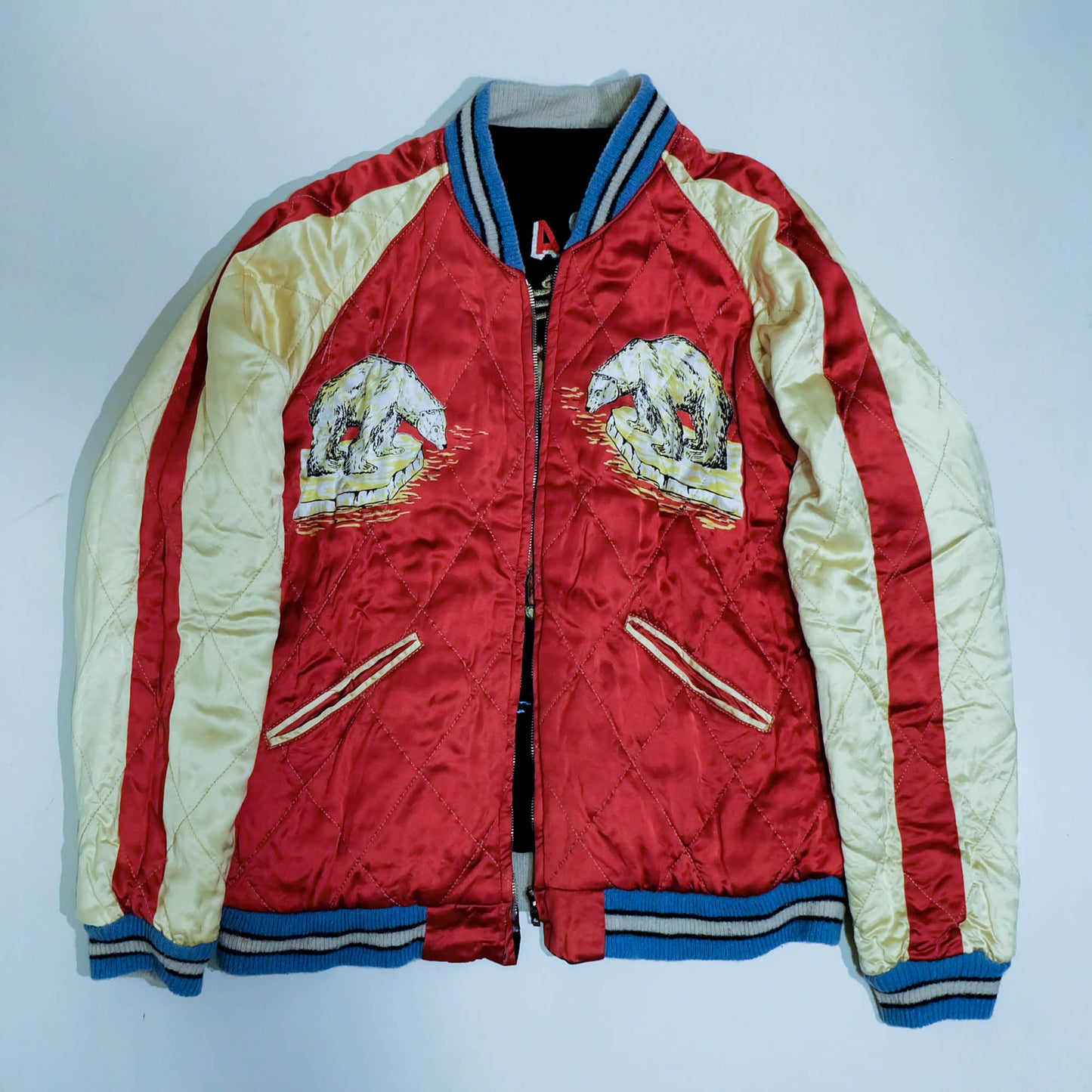 Rare 2012 Tailor Toyo KOSHO TT12679 Alaska Boy Map Reversible Sukajan Jacket Black Velvet Red Quilted Special Edition
