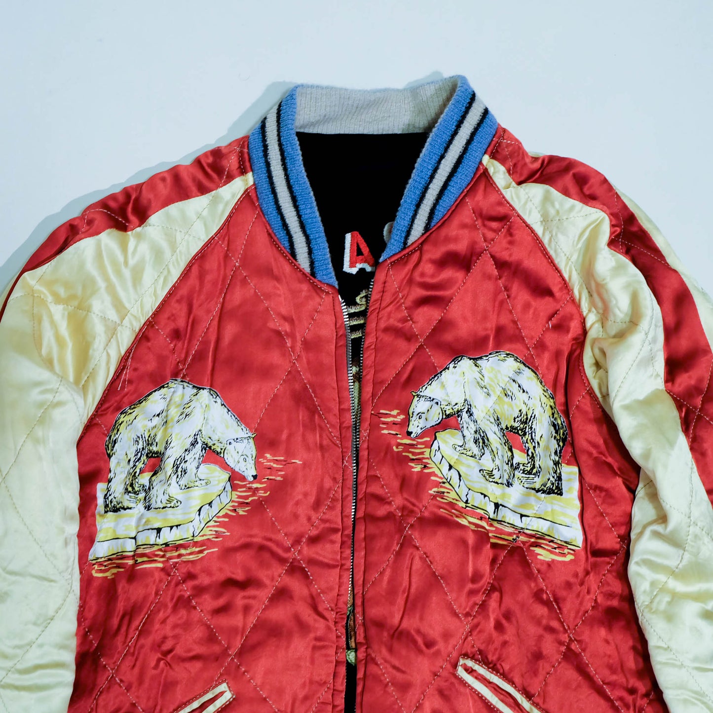 Rare 2012 Tailor Toyo KOSHO TT12679 Alaska Boy Map Reversible Sukajan Jacket Black Velvet Red Quilted Special Edition