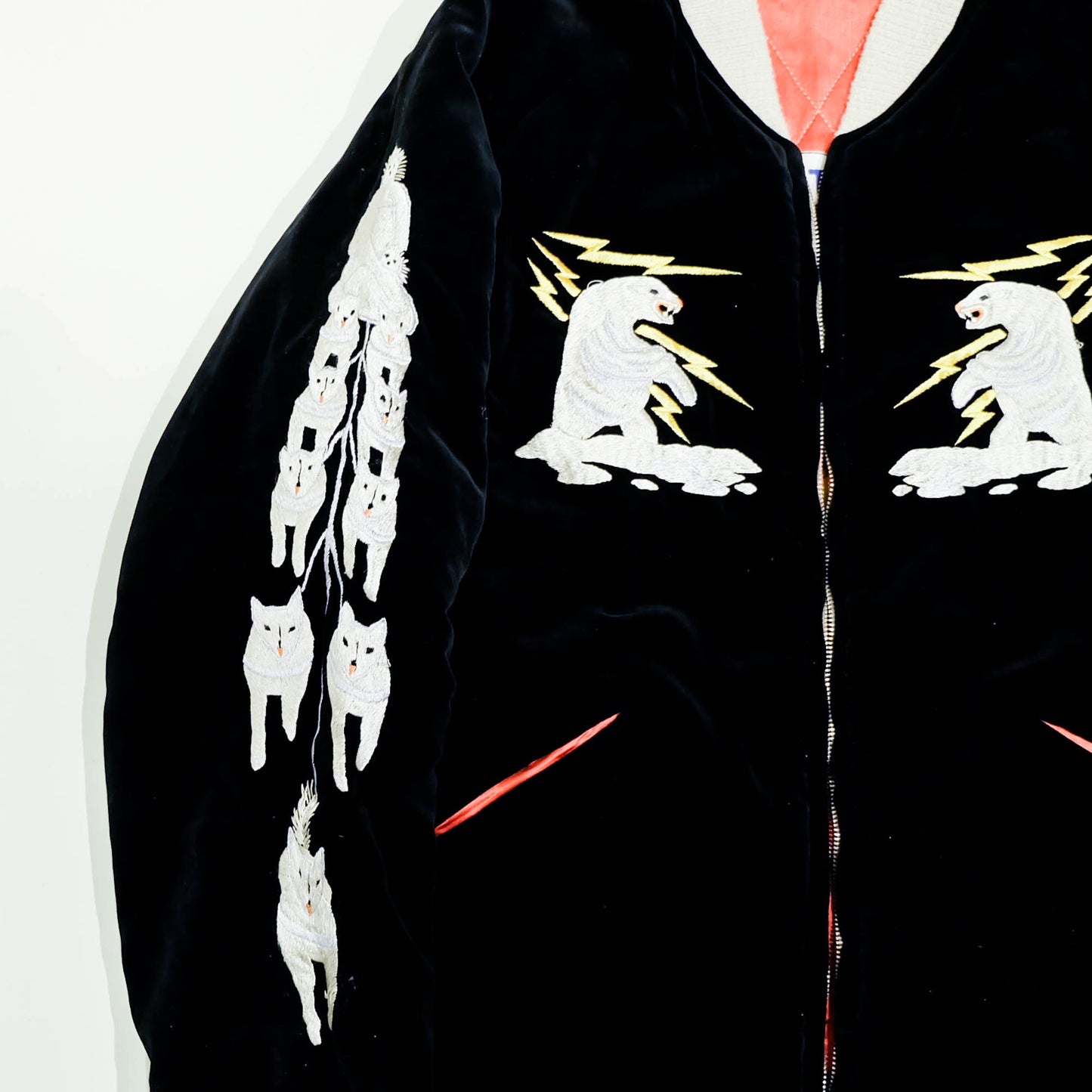 Rare 2012 Tailor Toyo KOSHO TT12679 Alaska Boy Map Reversible Sukajan Jacket Black Velvet Red Quilted Special Edition