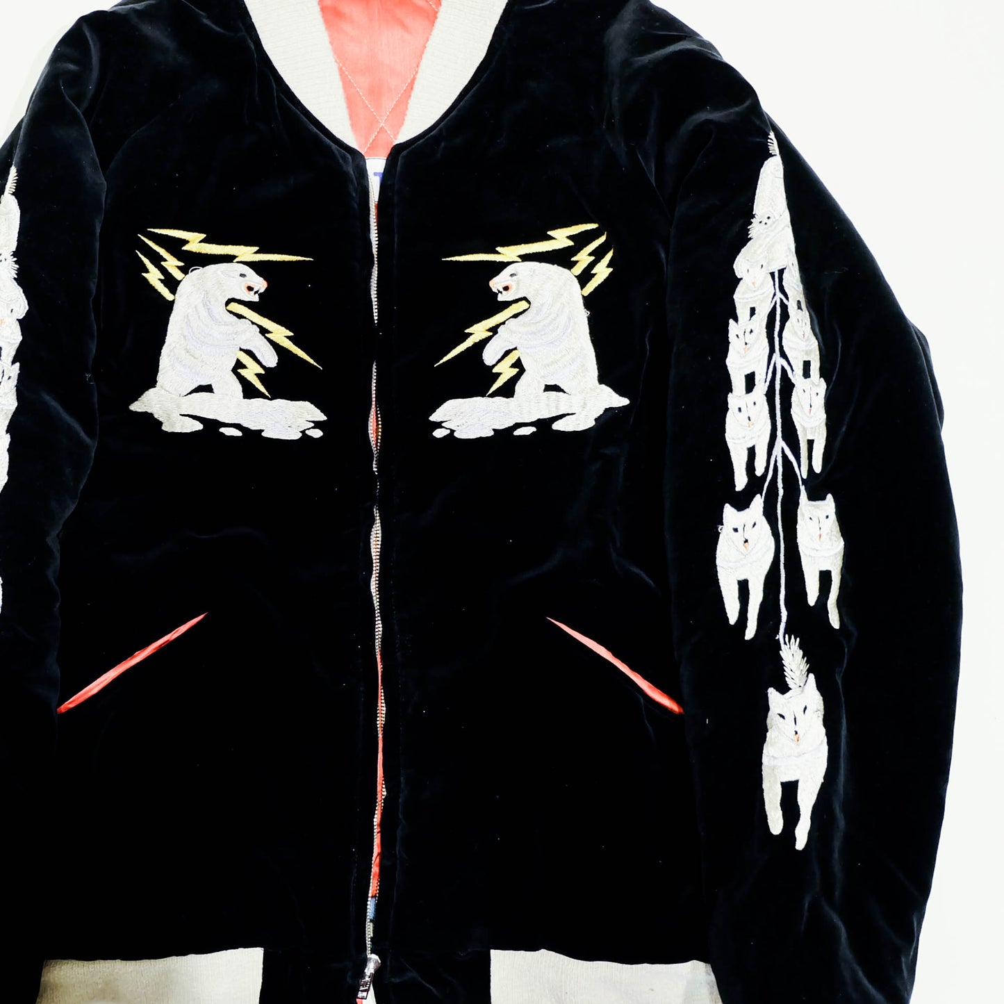 Rare 2012 Tailor Toyo KOSHO TT12679 Alaska Boy Map Reversible Sukajan Jacket Black Velvet Red Quilted Special Edition