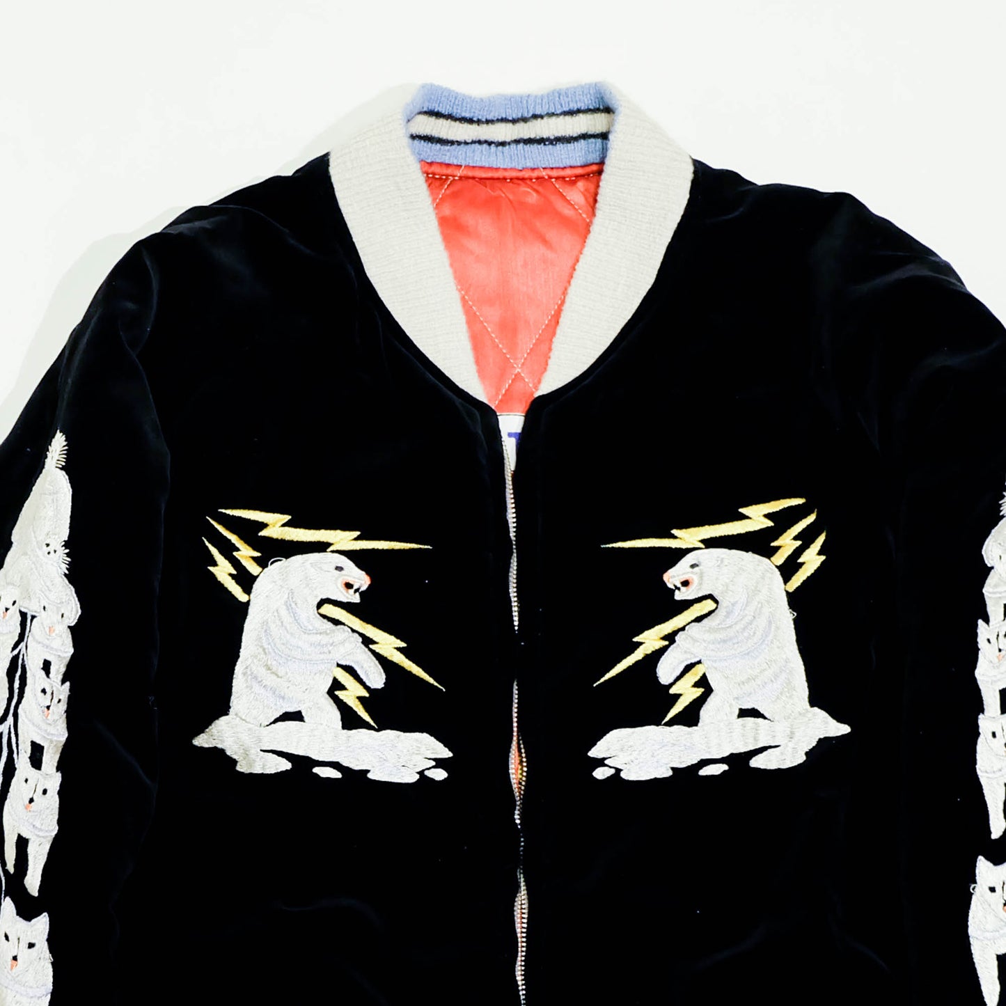Rare 2012 Tailor Toyo KOSHO TT12679 Alaska Boy Map Reversible Sukajan Jacket Black Velvet Red Quilted Special Edition