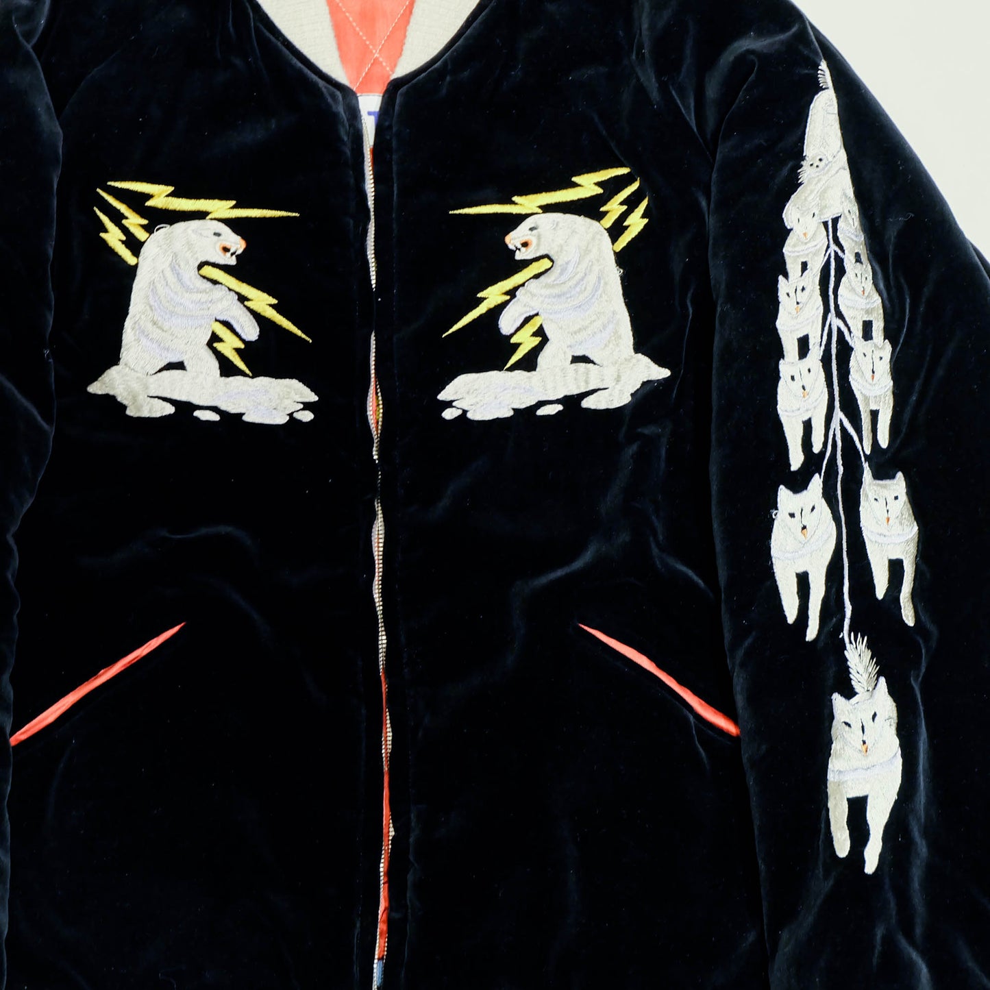 Rare 2012 Tailor Toyo KOSHO TT12679 Alaska Boy Map Reversible Sukajan Jacket Black Velvet Red Quilted Special Edition