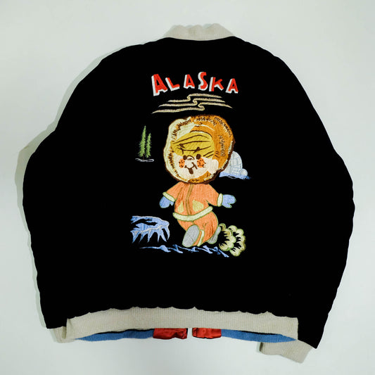 Rare 2012 Tailor Toyo KOSHO TT12679 Alaska Boy Map Reversible Sukajan Jacket Black Velvet Red Quilted Special Edition